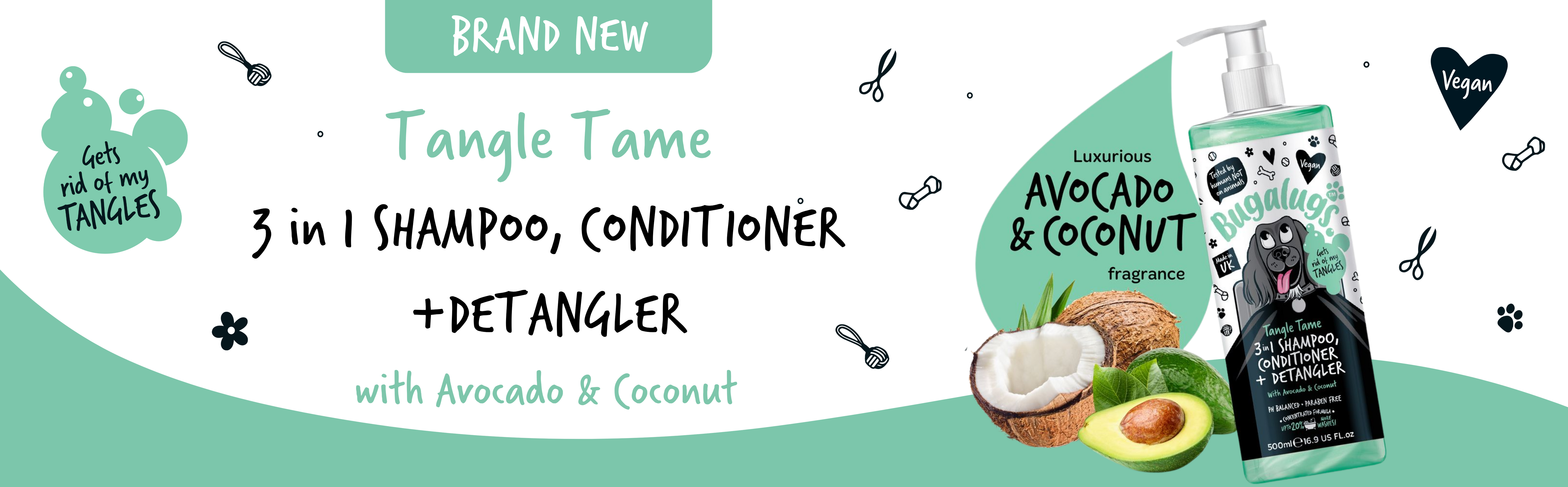Tangle Tame 3 in 1 Shampoo, Conditioner and Detangler