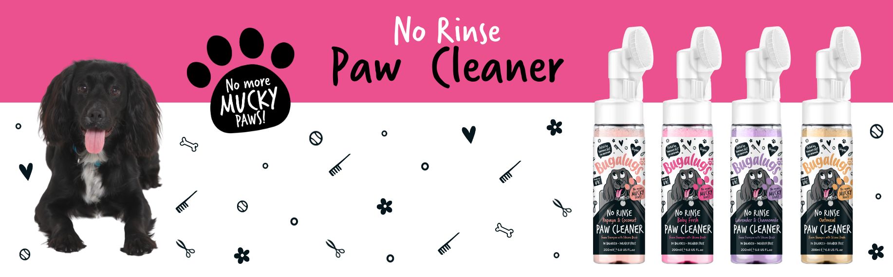 No Rinse Paw Cleaner Blog Banner with Paw Cleaners
