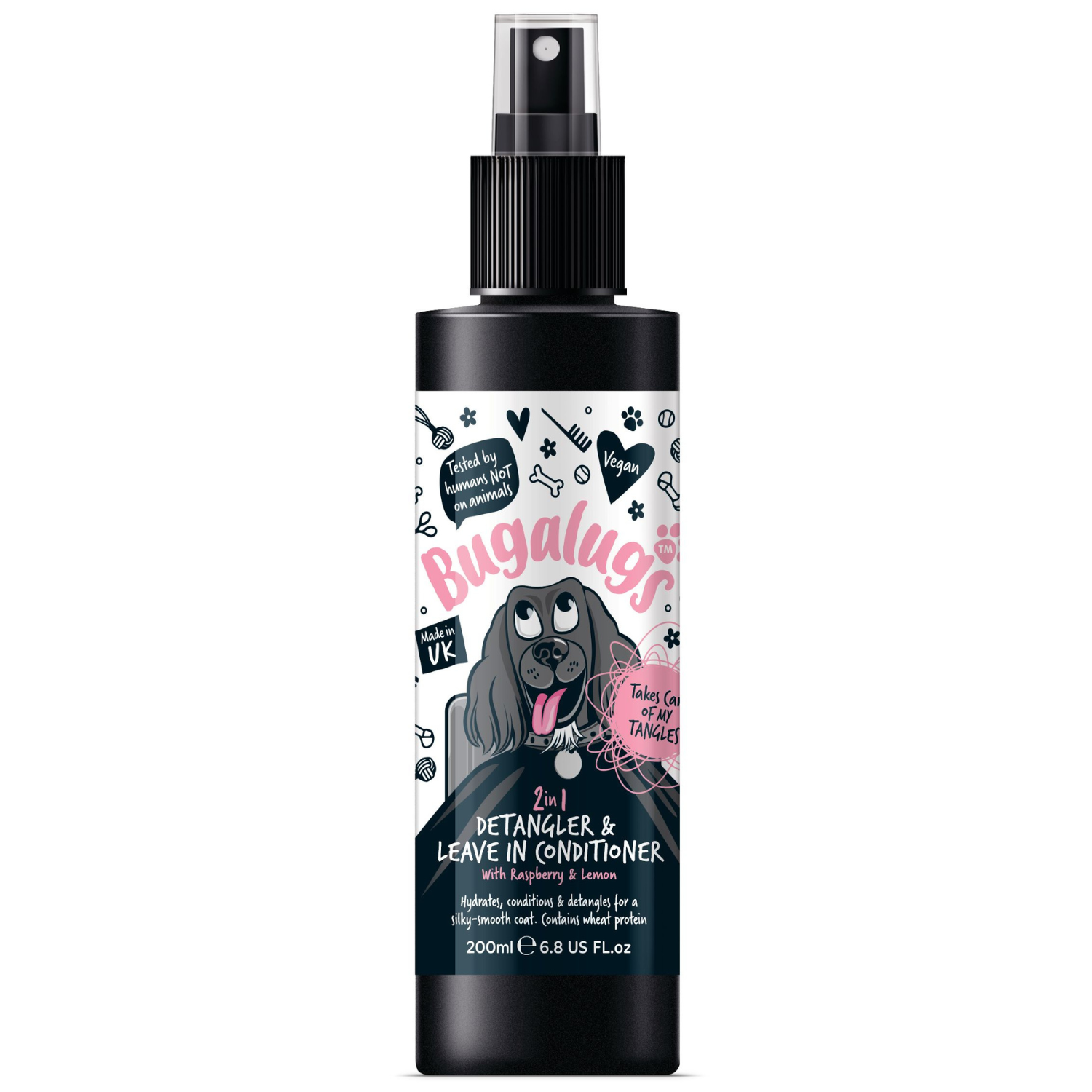 Bugalugs 2-in-1 Raspberry and Lemon Detangling Spray and Leave in Conditioner