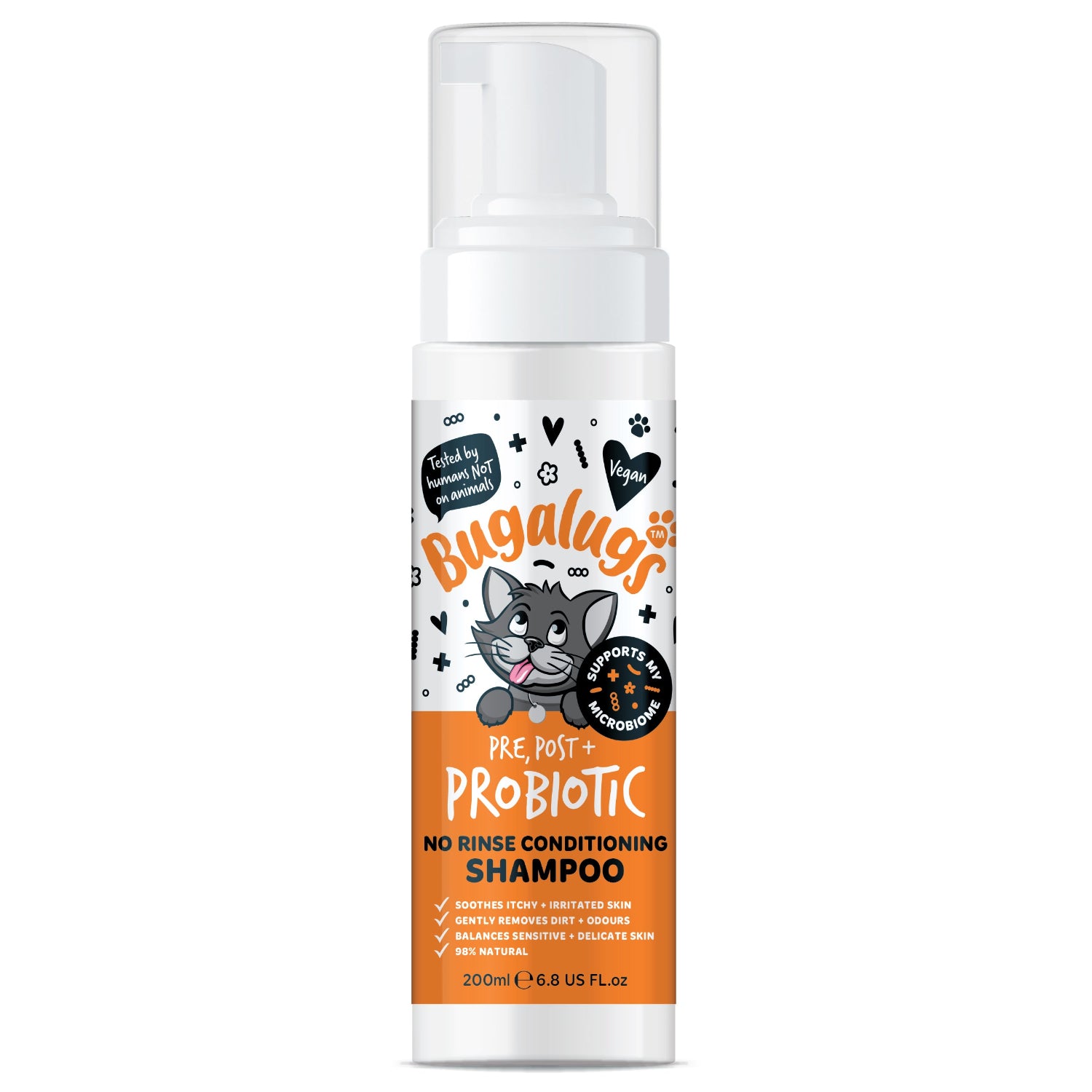 Pre, Post + Probiotic No Rinse Shampoo for Cats