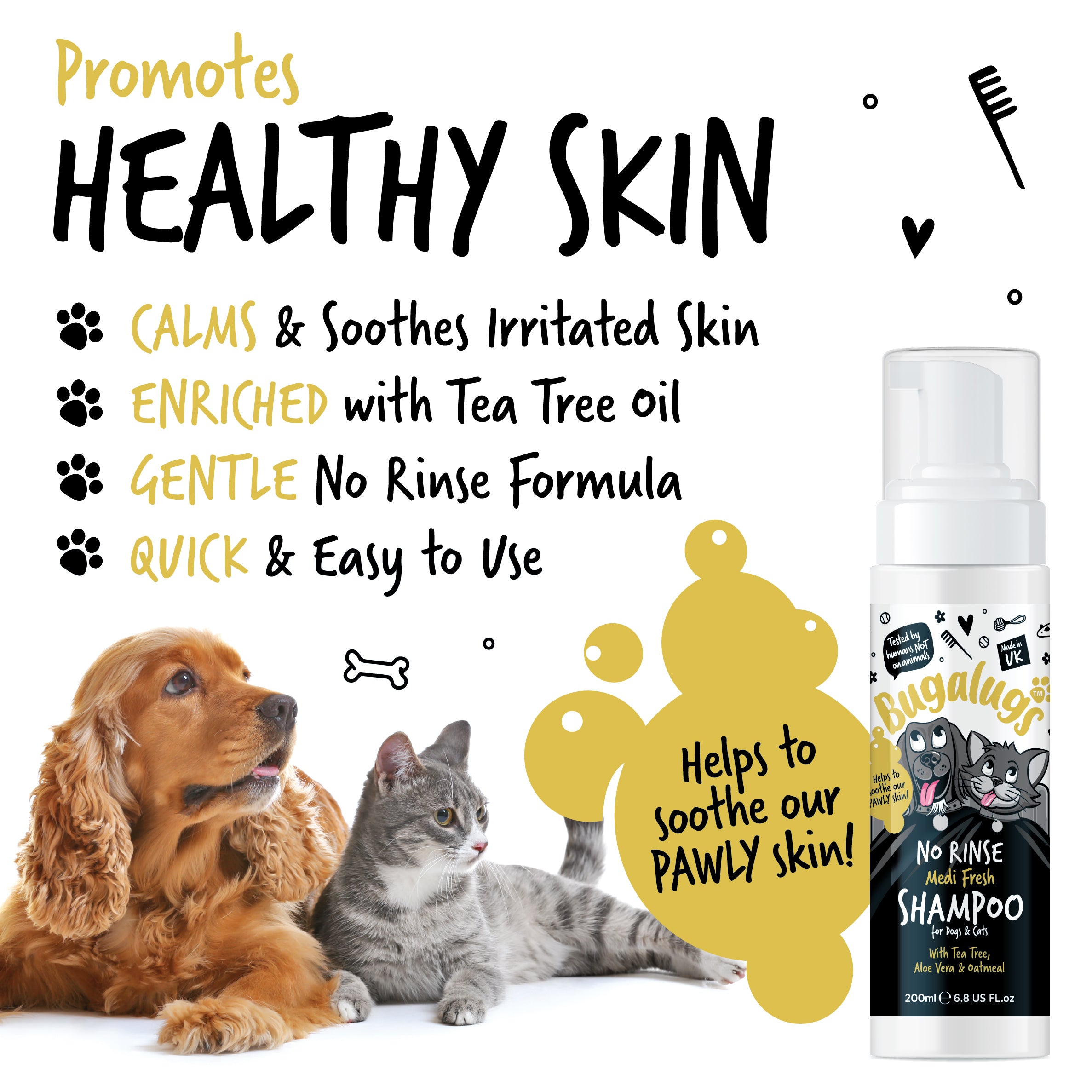 No Rinse Medi Fresh Shampoo for Dogs & Cats