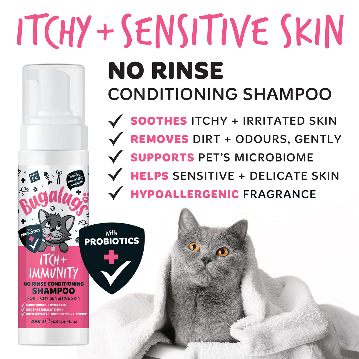 Itch + Immunity No Rinse Shampoo for Cats