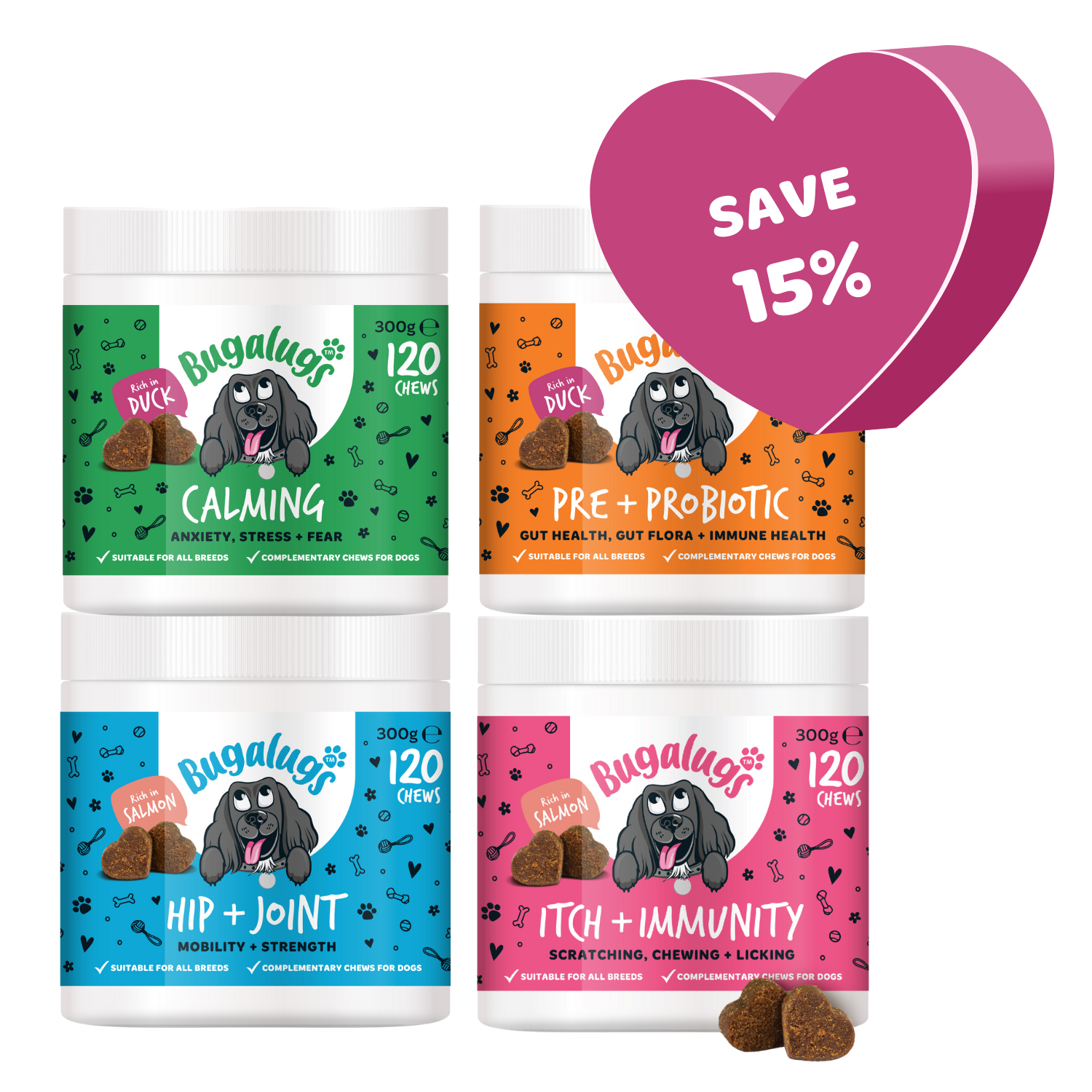Bugalugs Supplement Chews Multipack for Dogs