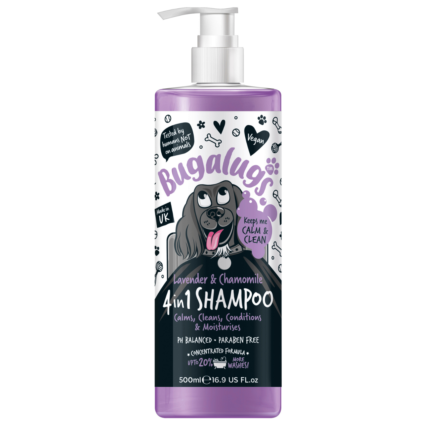 Bugalugs 4-in-1 Lavender & Chamomile Calming Shampoo, Conditioner Moisturiser