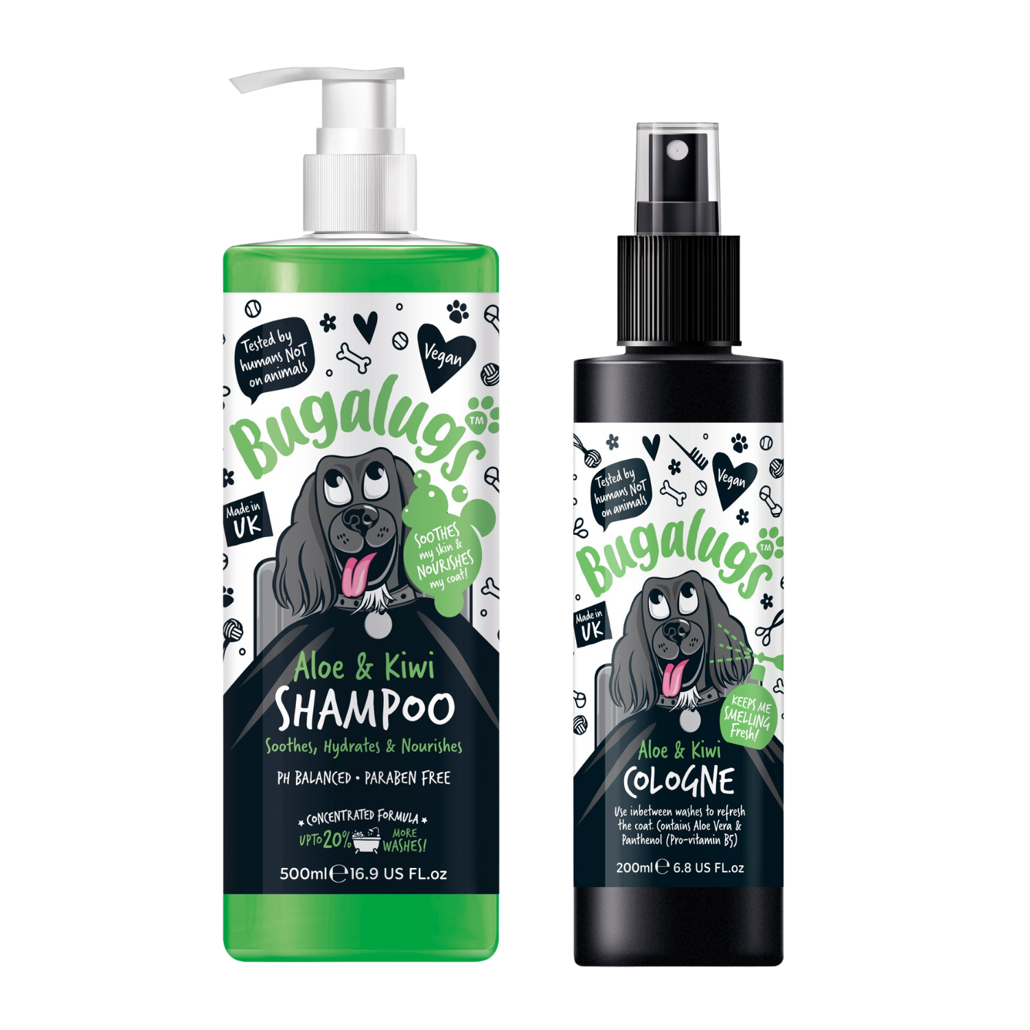 Bugalugs Aloe and Kiwi Shampoo and Cologne Bundle