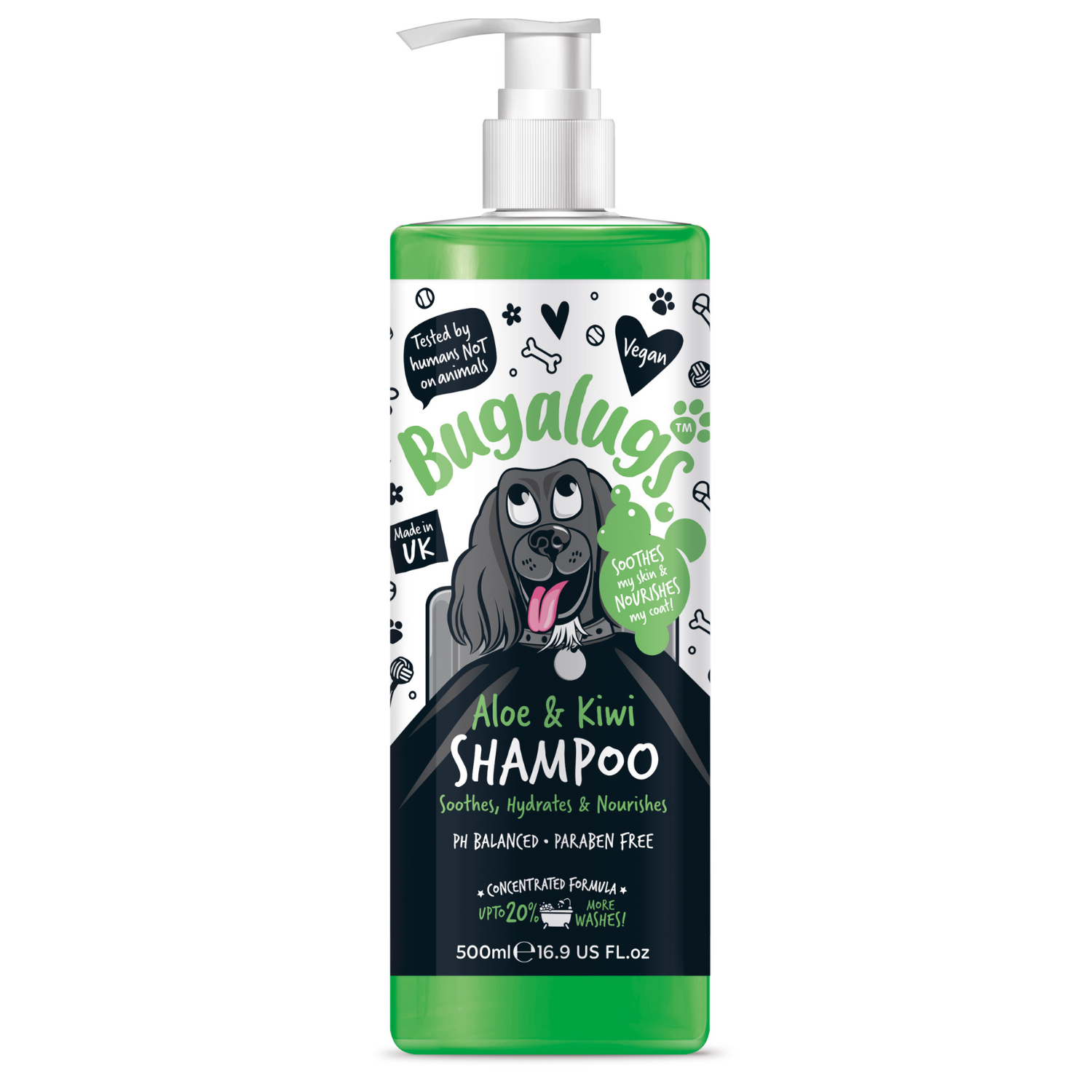 Bugalugs Aloe and Kiwi Shampoo for Dogs with Soothing Aloe Vera Bugalugs Pet Care