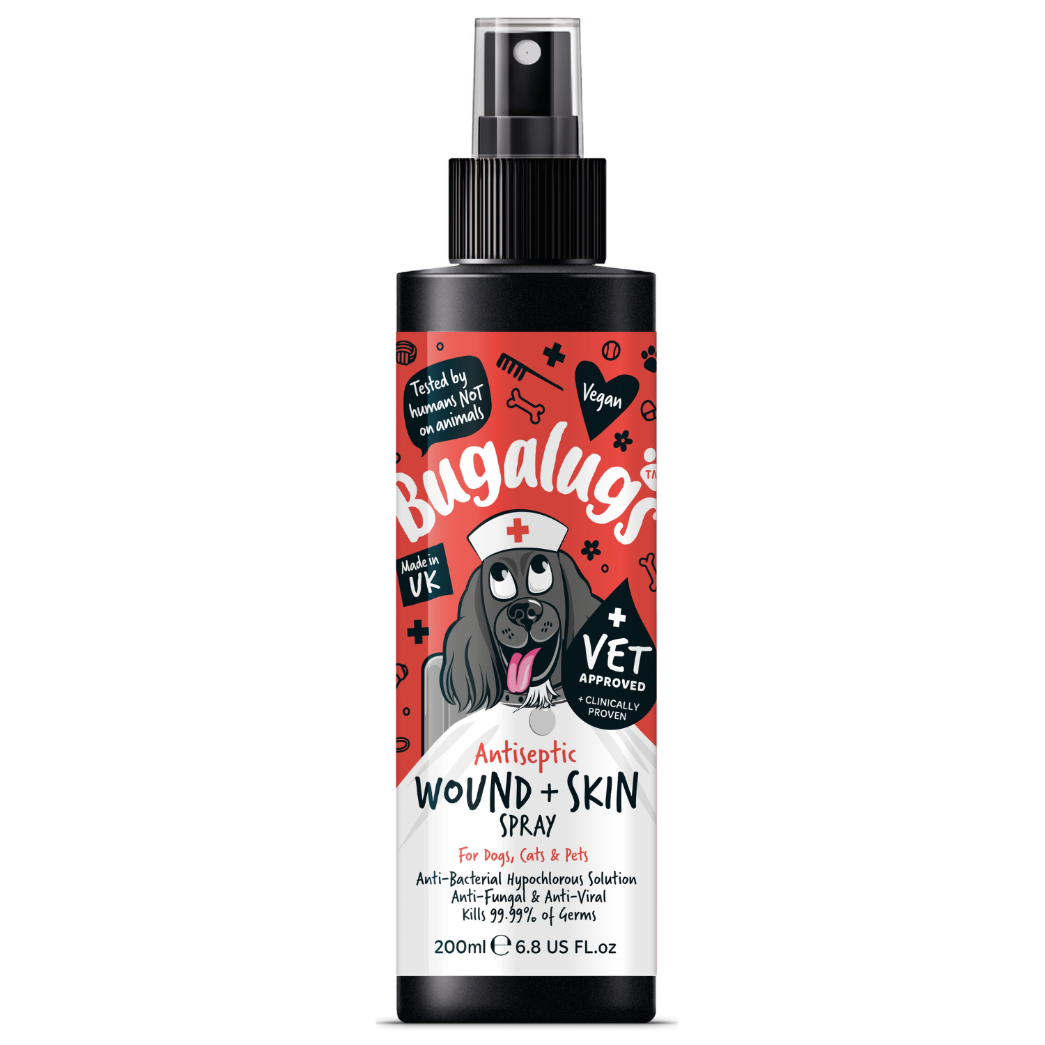 Bugalugs Anti-septic Wound & Skin Spray For Dogs, Cats & Other Pets ...