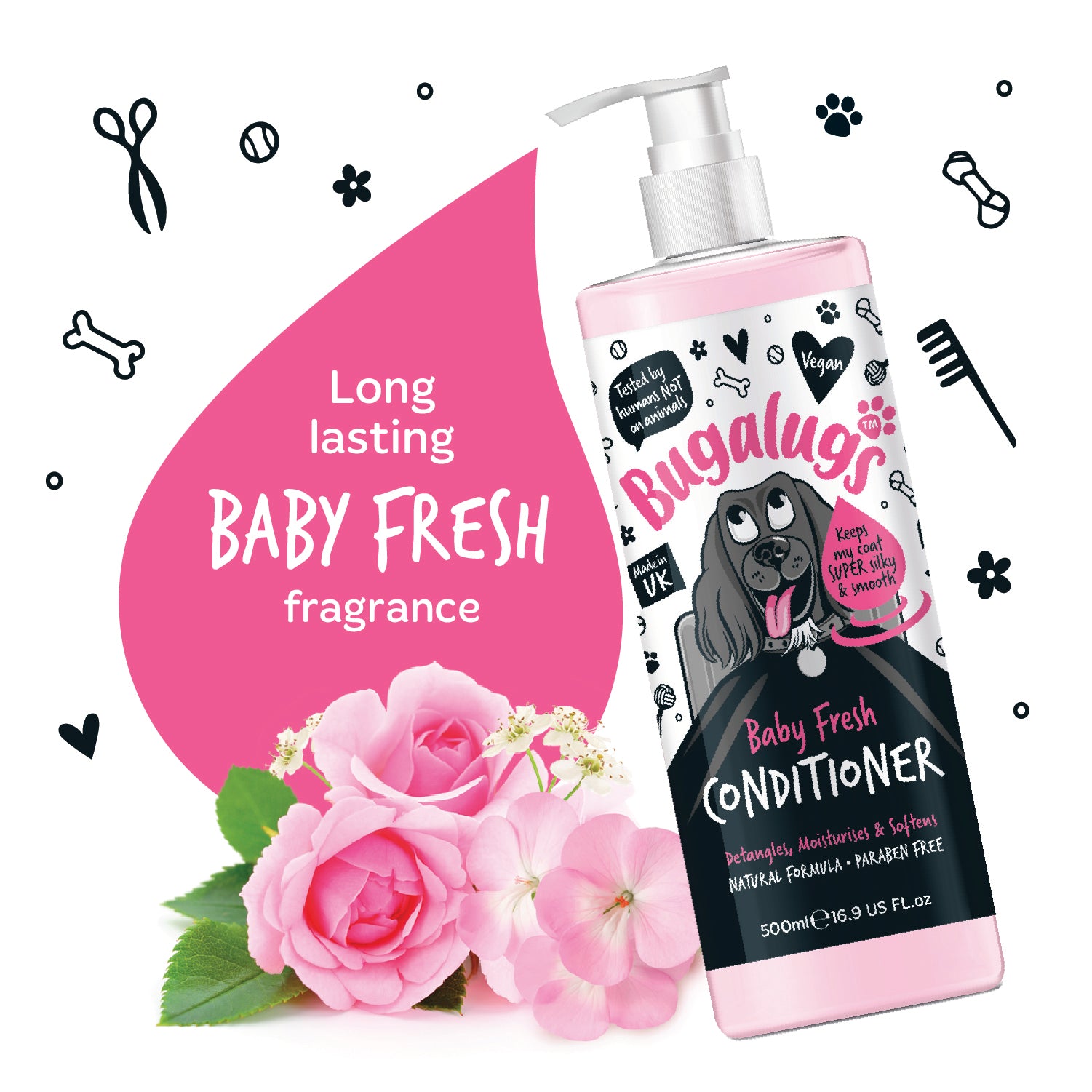 Bugalugs Baby Fresh Conditioner for Dogs - Long-lasting fragrance