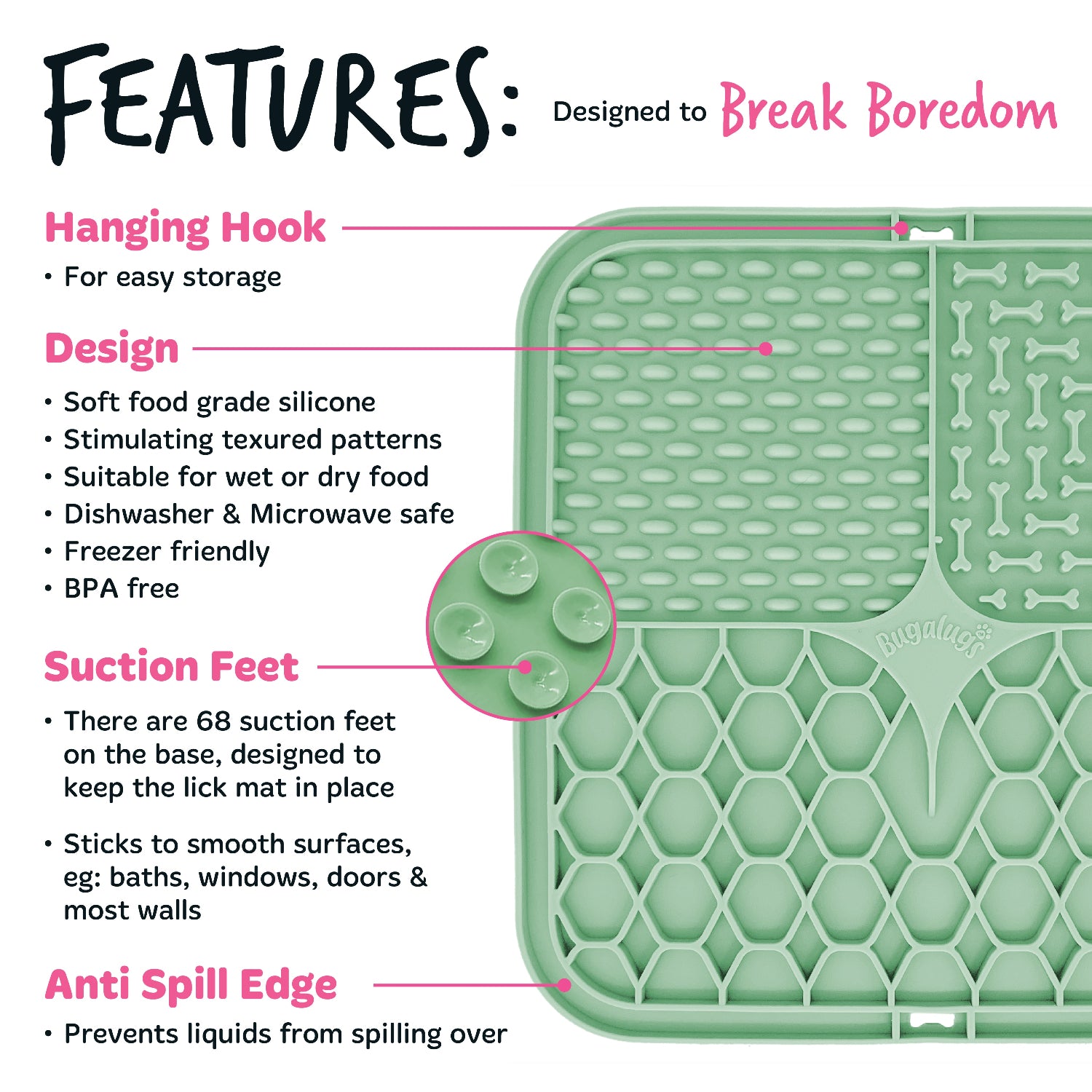 Twin Pack Pet Lick Mat for Dogs & Cats (Beige & Green)