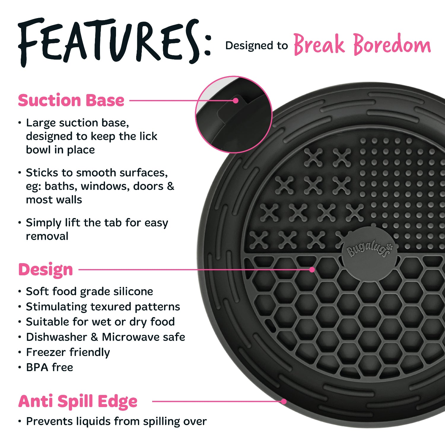 Lick Bowl for Dogs & Cats (Black)
