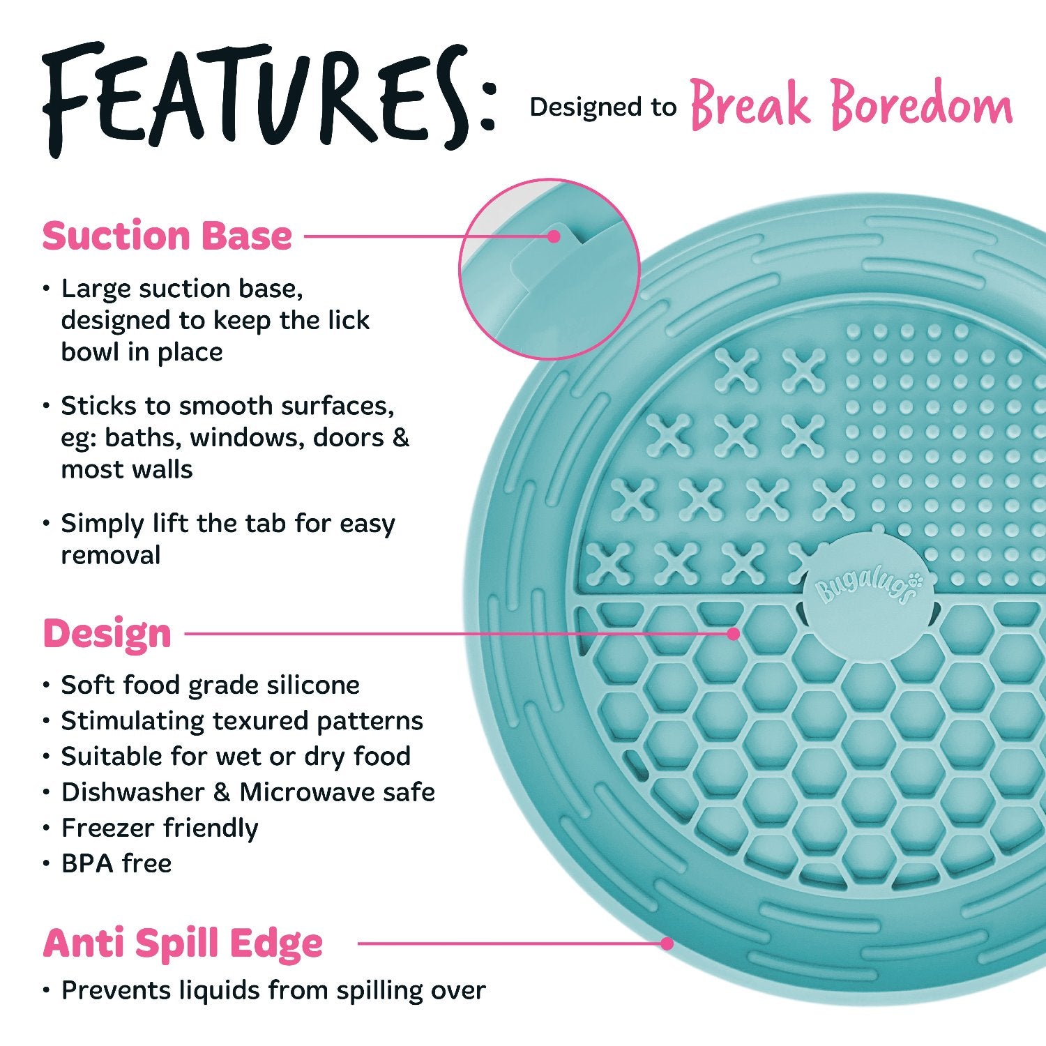 Lick Bowl for Dogs & Cats (Blue)