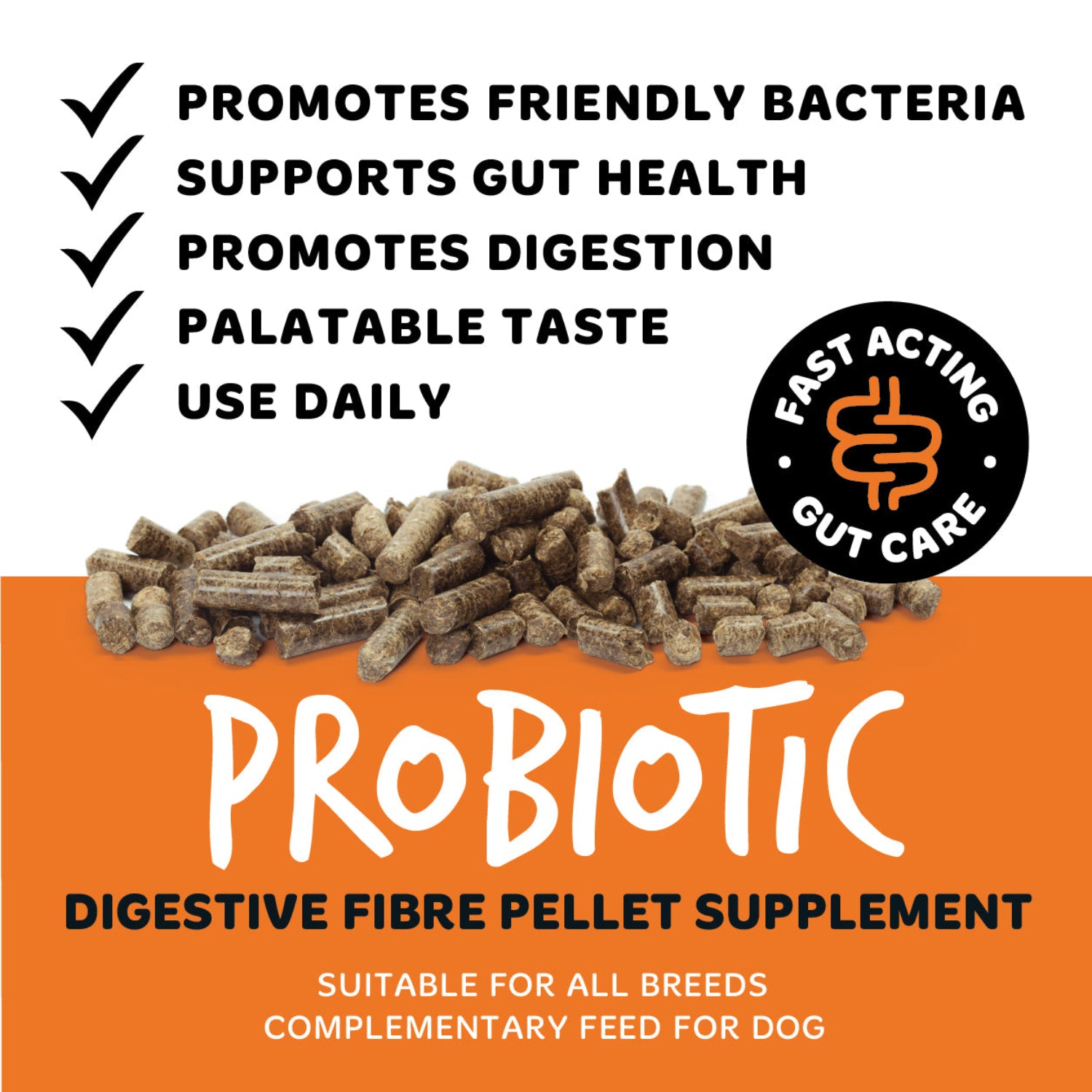 Probiotic Digestive Fibre Pellet Supplement for Dogs