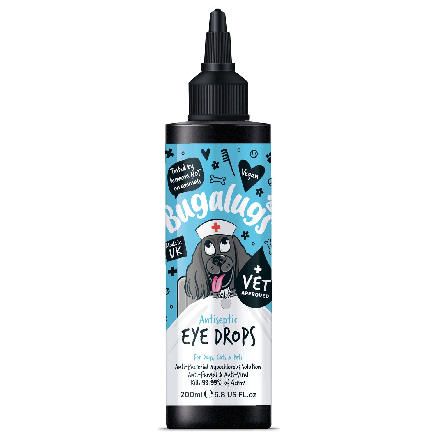 Bugalugs Antiseptic Eye Drops for Dogs, Cats Other Household
