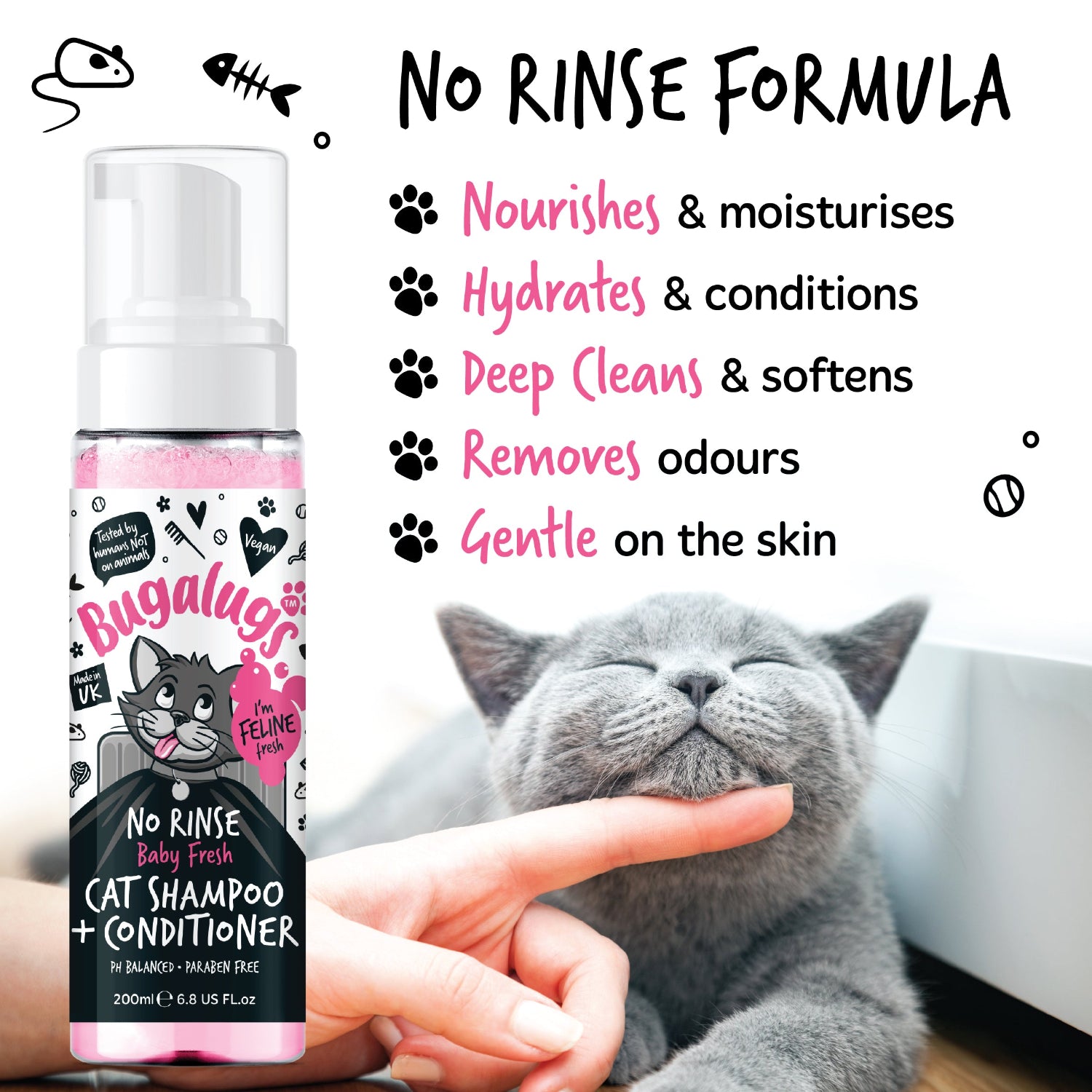 No Rinse Baby Fresh Cat Shampoo & Conditioner