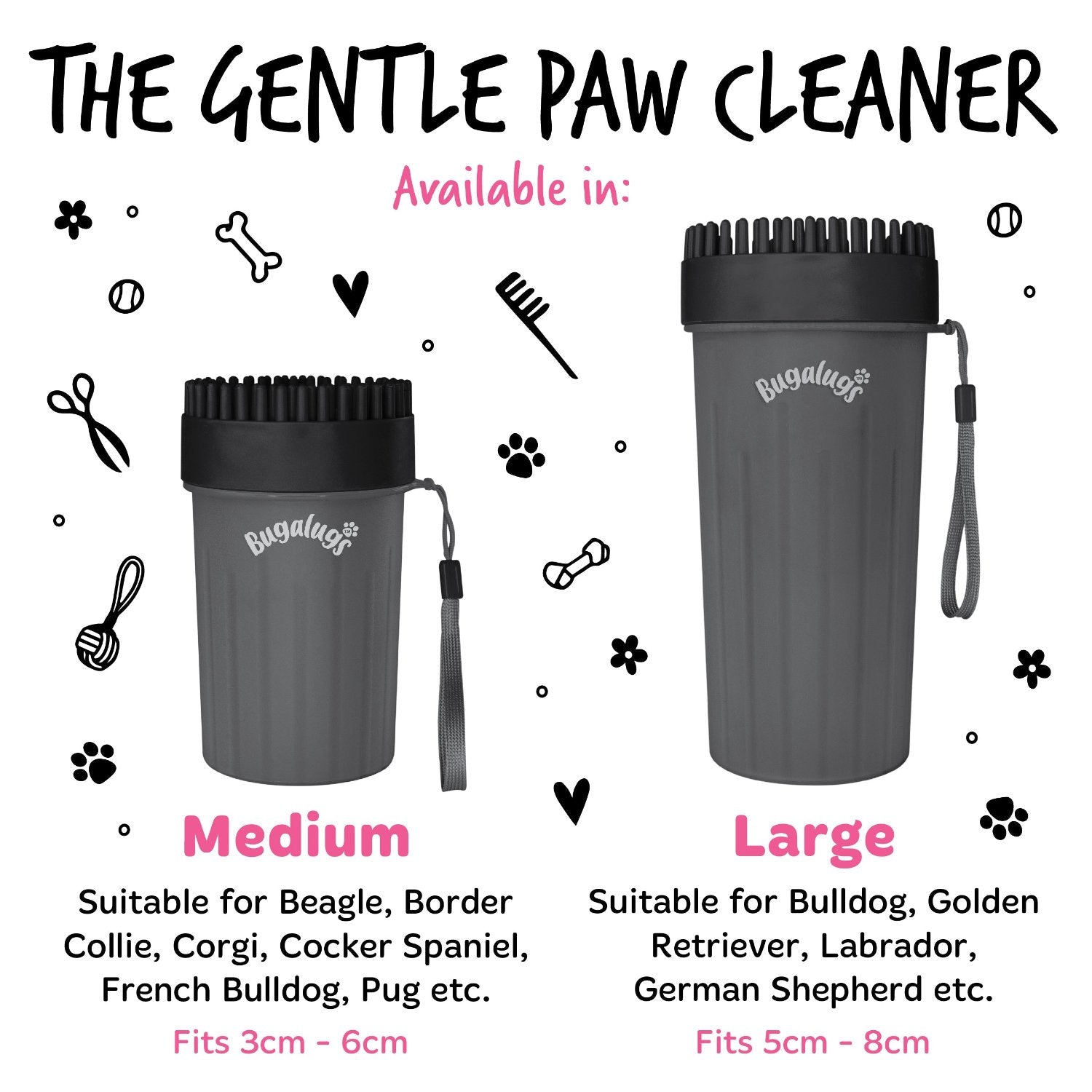 Large Paw Cleaner Cup for Dogs in Black