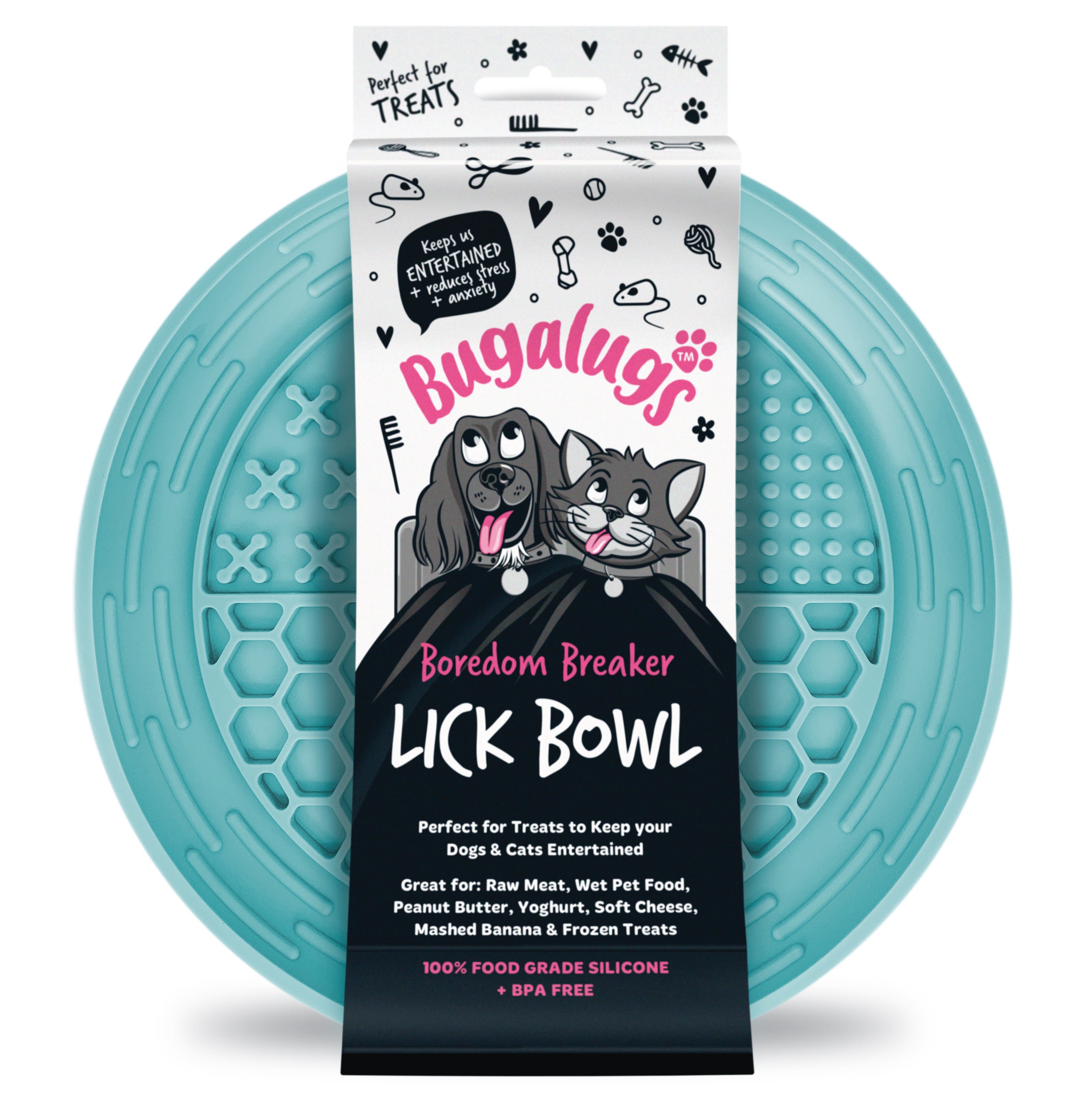 Lick Bowl for Dogs & Cats (Blue)