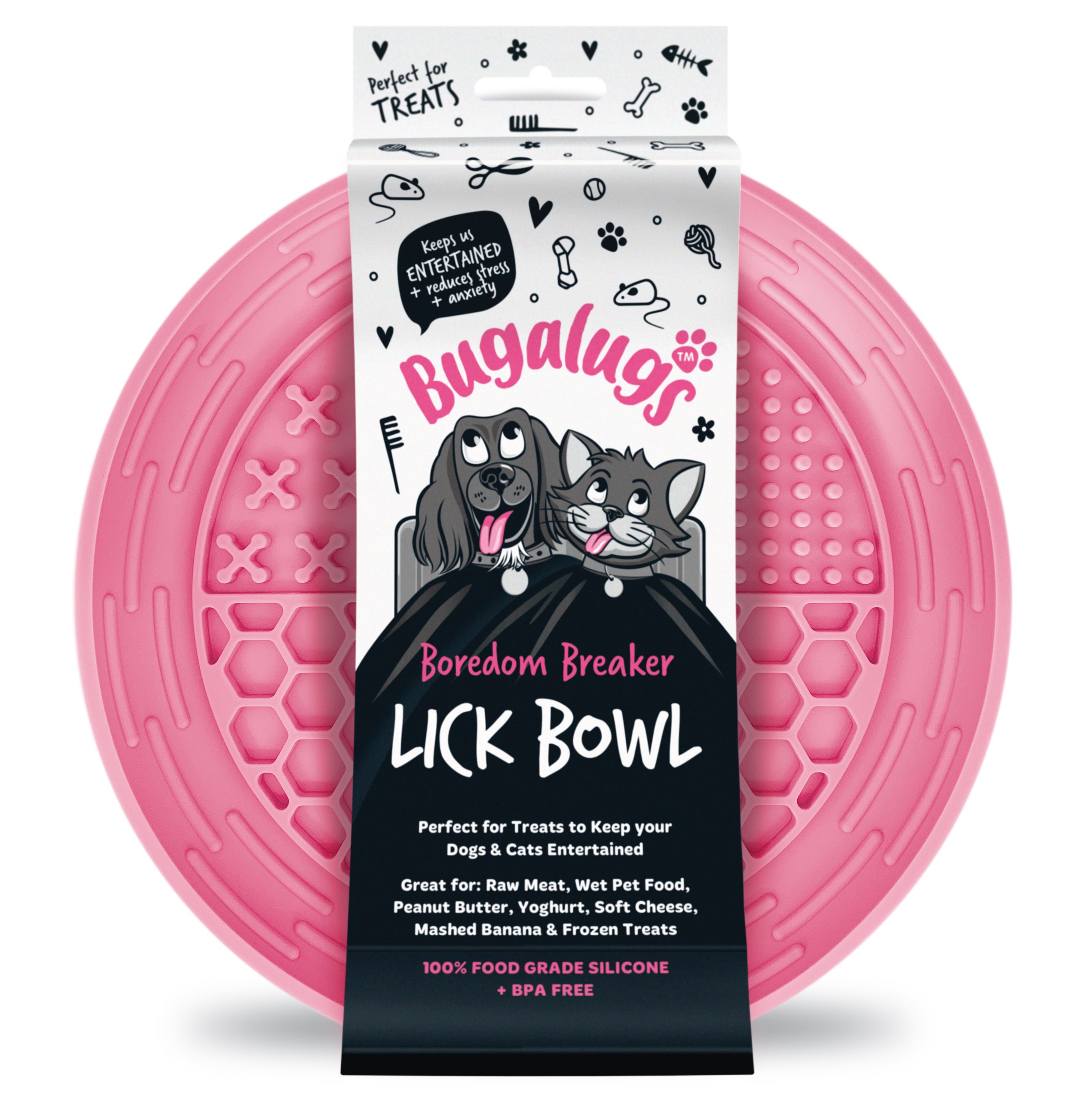 Lick Bowl for Dogs & Cats (Pink)