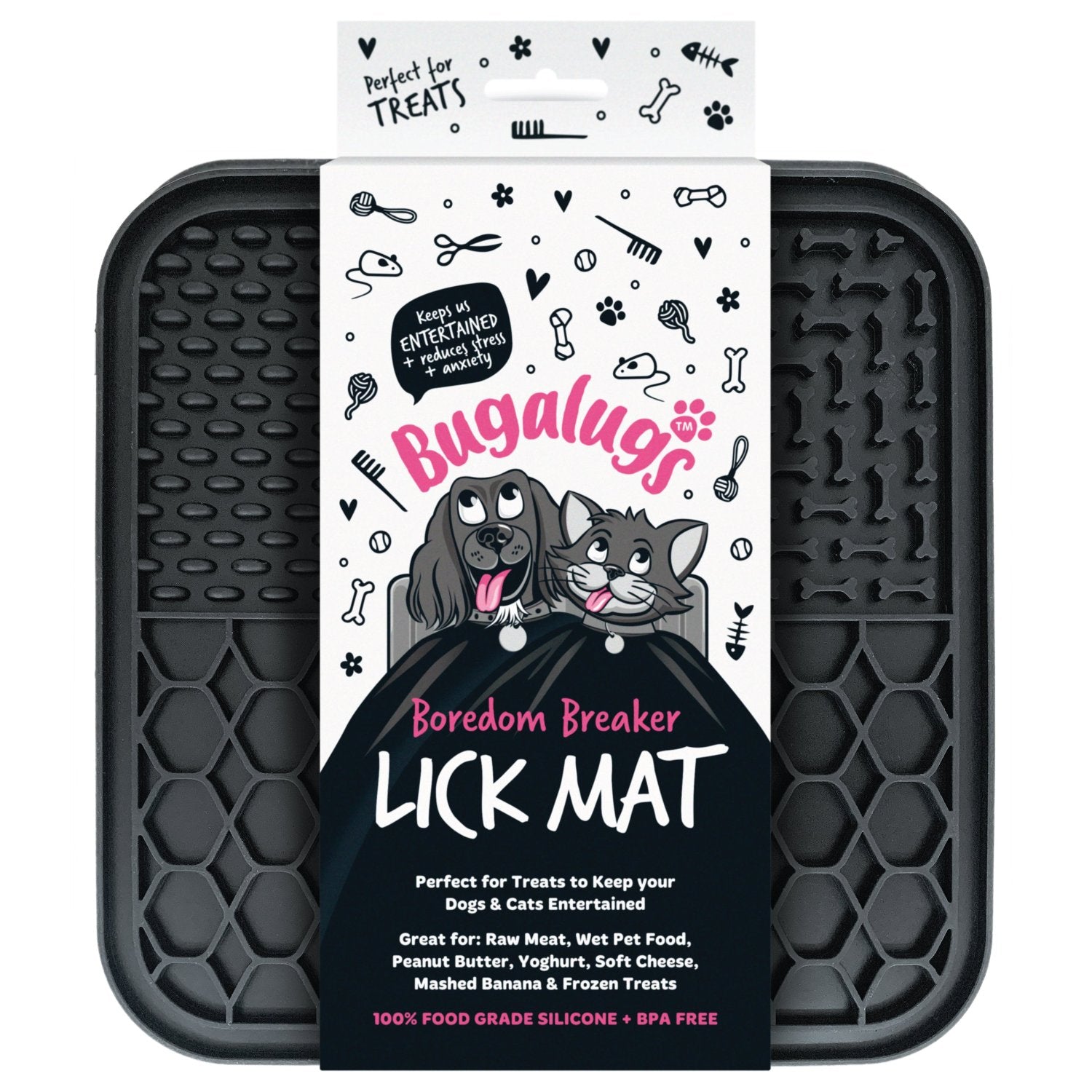 Pet Lick Mat for Dogs & Cats (Black)