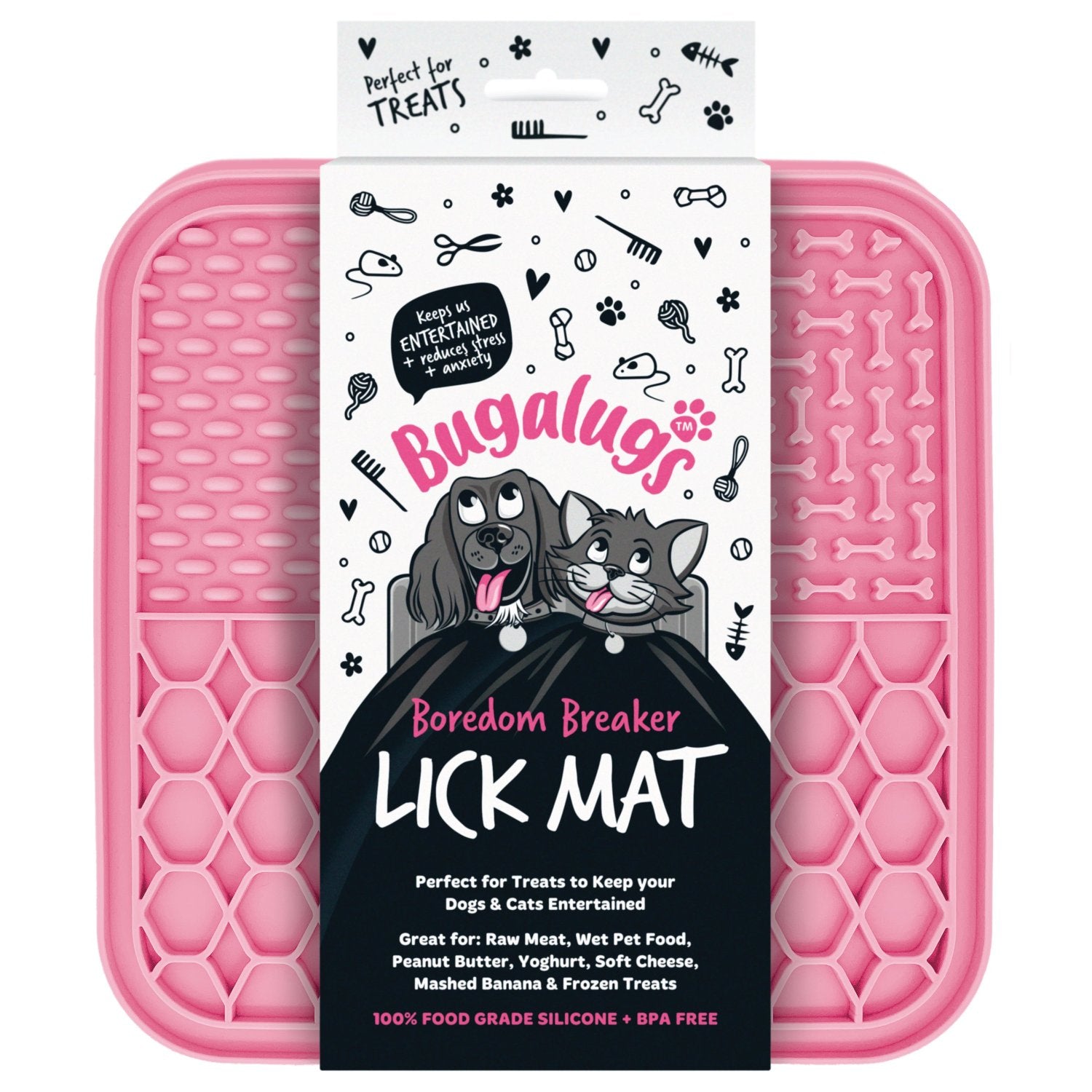 Pet Lick Mat for Dogs & Cats (Pink)