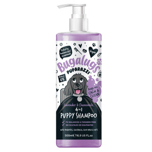 Bugalugs Puparazzi Puppy Shampoo, lavender and chamomile scent for dogs