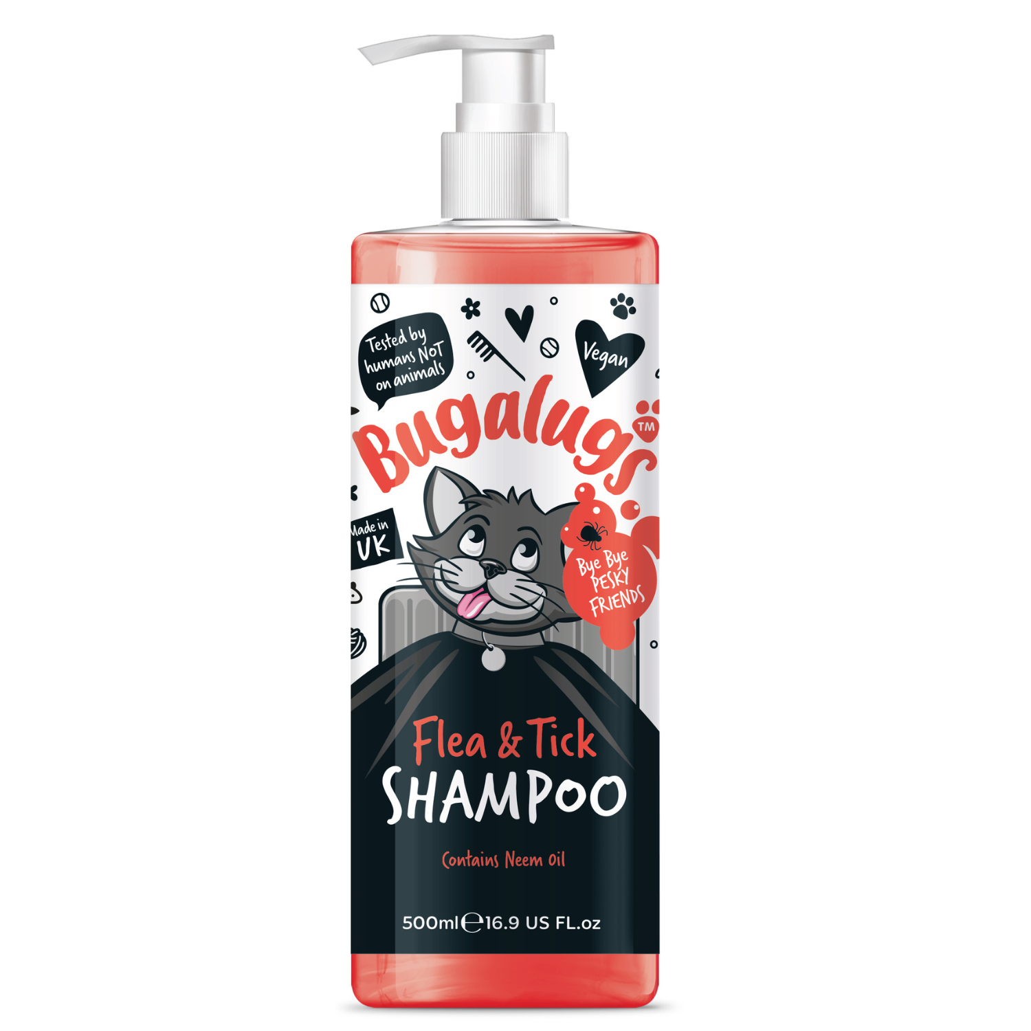 Bugalugs Flea and Tick Shampoo for Cats - Contains Neem Oil