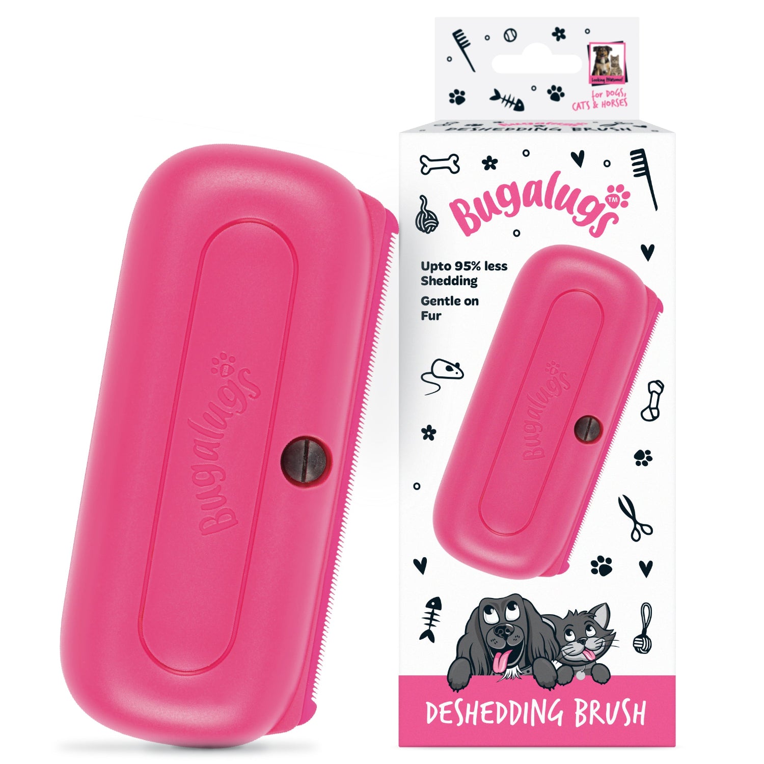 Deshedding Brush in Pink for Dogs, Cats, Horses & Other Pets