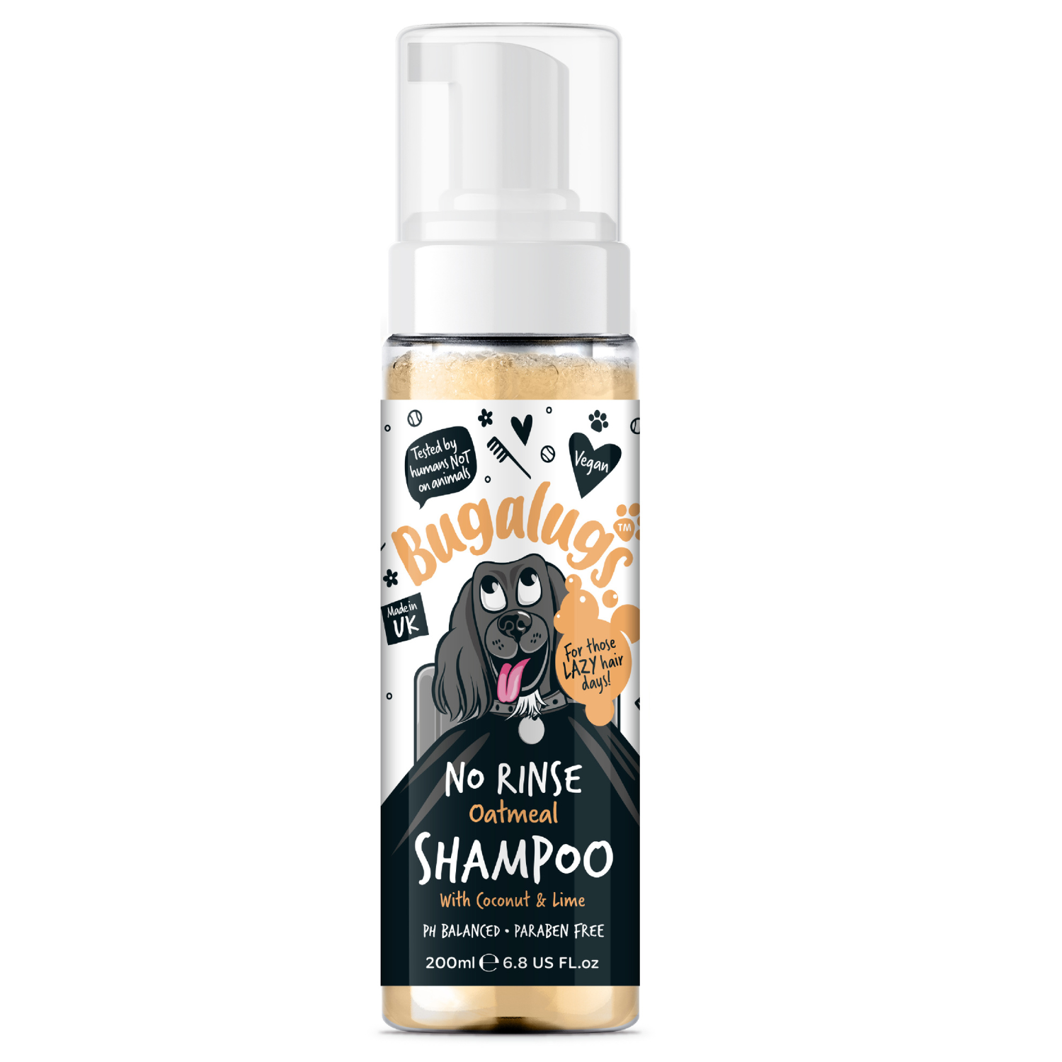 Bugalugs No Rinse Oatmeal Shampoo with Coconut and Lime Fragrance