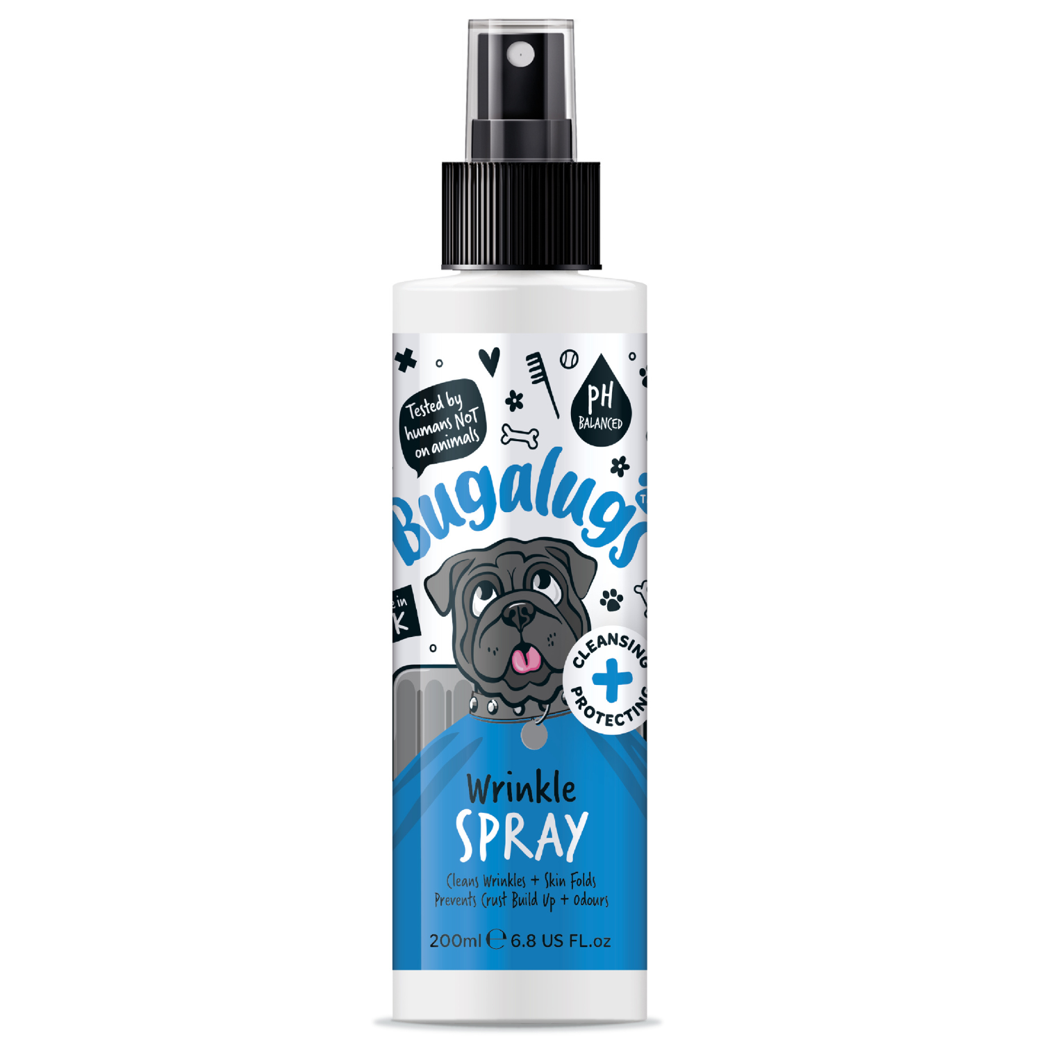 Bugalugs Wrinkle Spray - Cleans wrinkles, skin folds, prevents crust build-up and odours