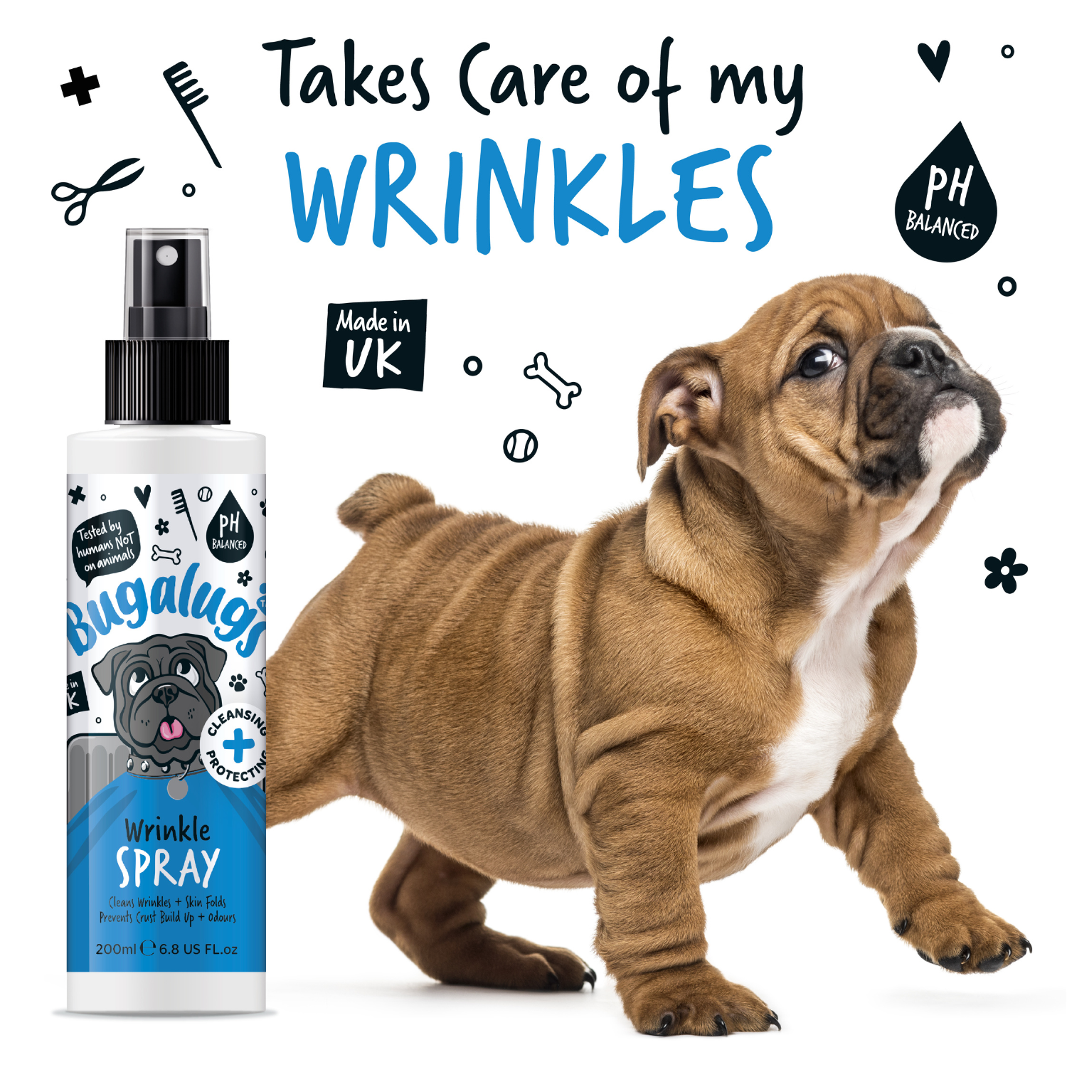 Bugalugs Wrinkle Spray for Cats and Dogs - Takes care of my wrinkles