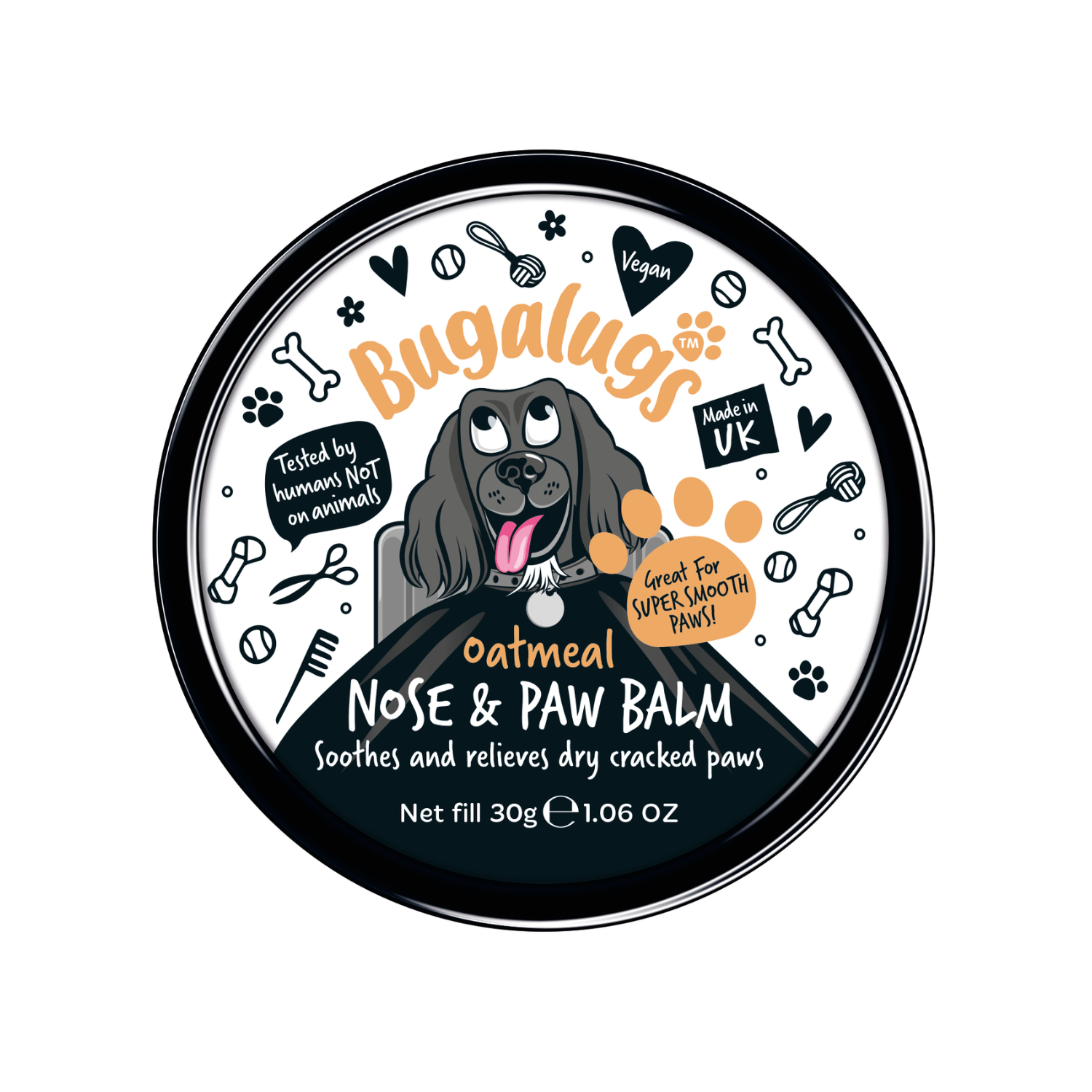 Bugalugs Oatmeal Nose Paw Balm Pot Dog Paw Nose Skin Protection