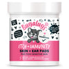 Bugalugs Itch + Immunity Skin + Ear Pads packaging with a cartoon cat on a white background