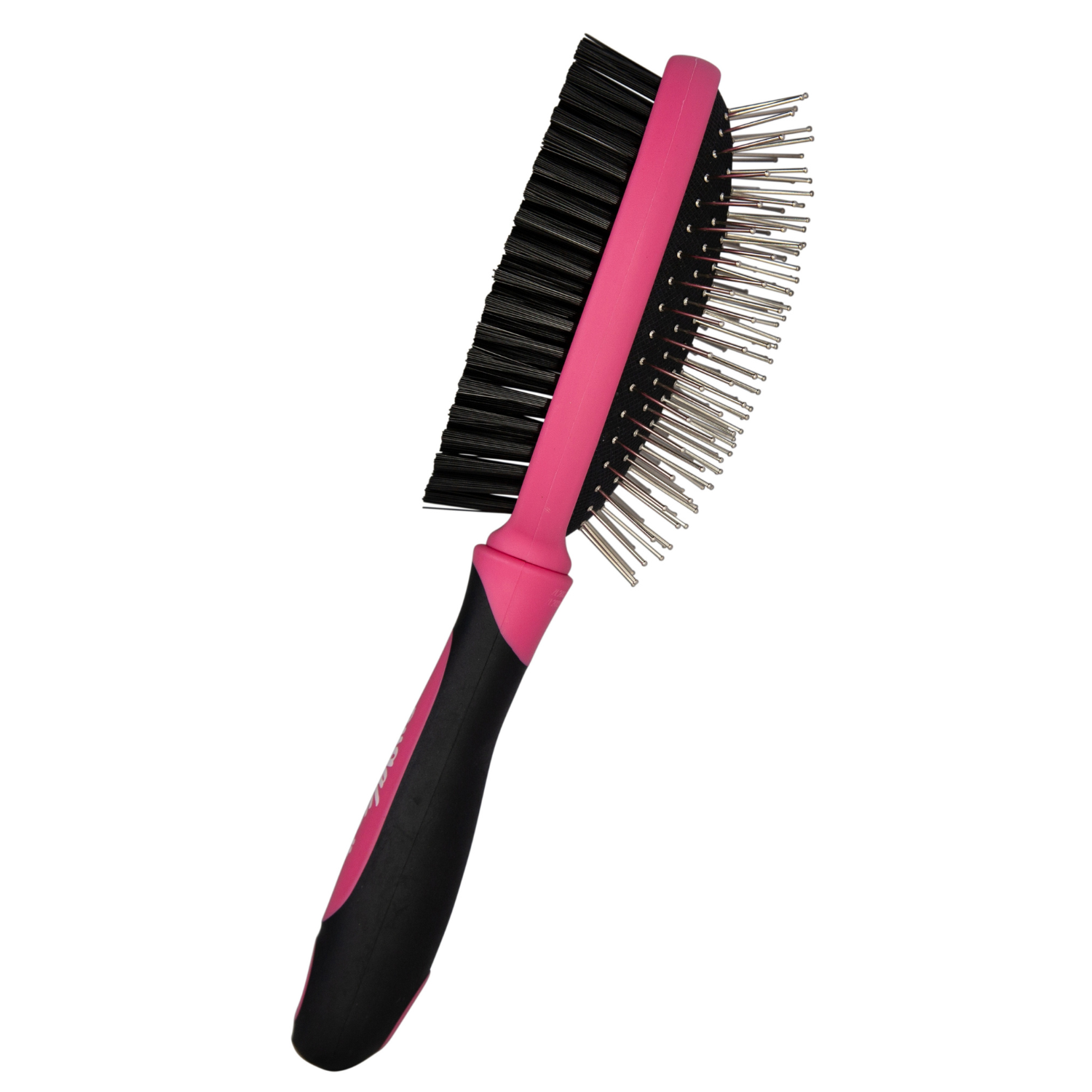 Bugalugs 2-in-1 Double-sided Pet Grooming Brush in Pink and Black