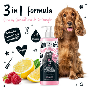 Bugalugs 3-in-1 Raspberry and Lemon Shampoo, Conditioner and Detangler - Cleans, conditions & detangles