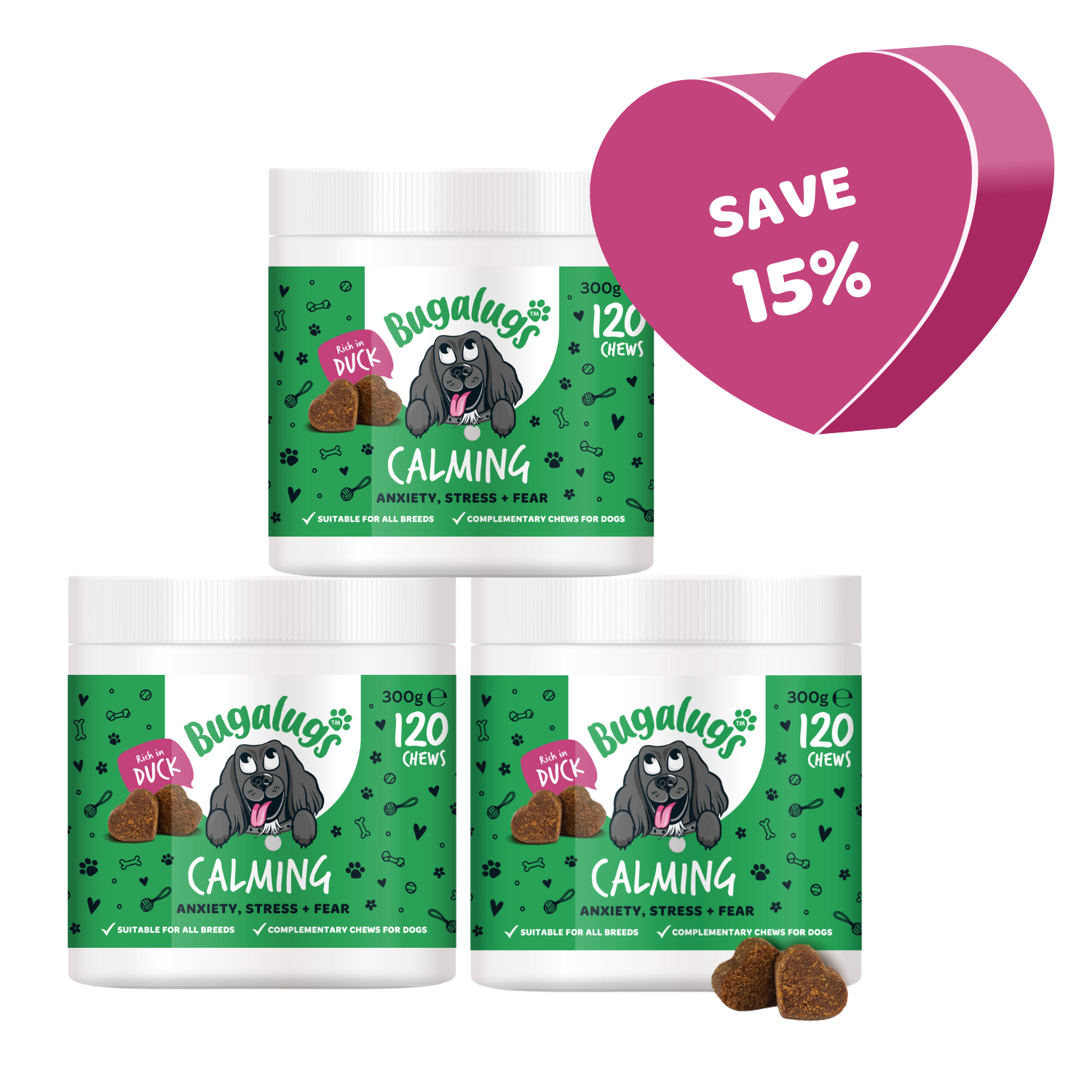 Calming Supplement Chews for Dogs 3-Pack