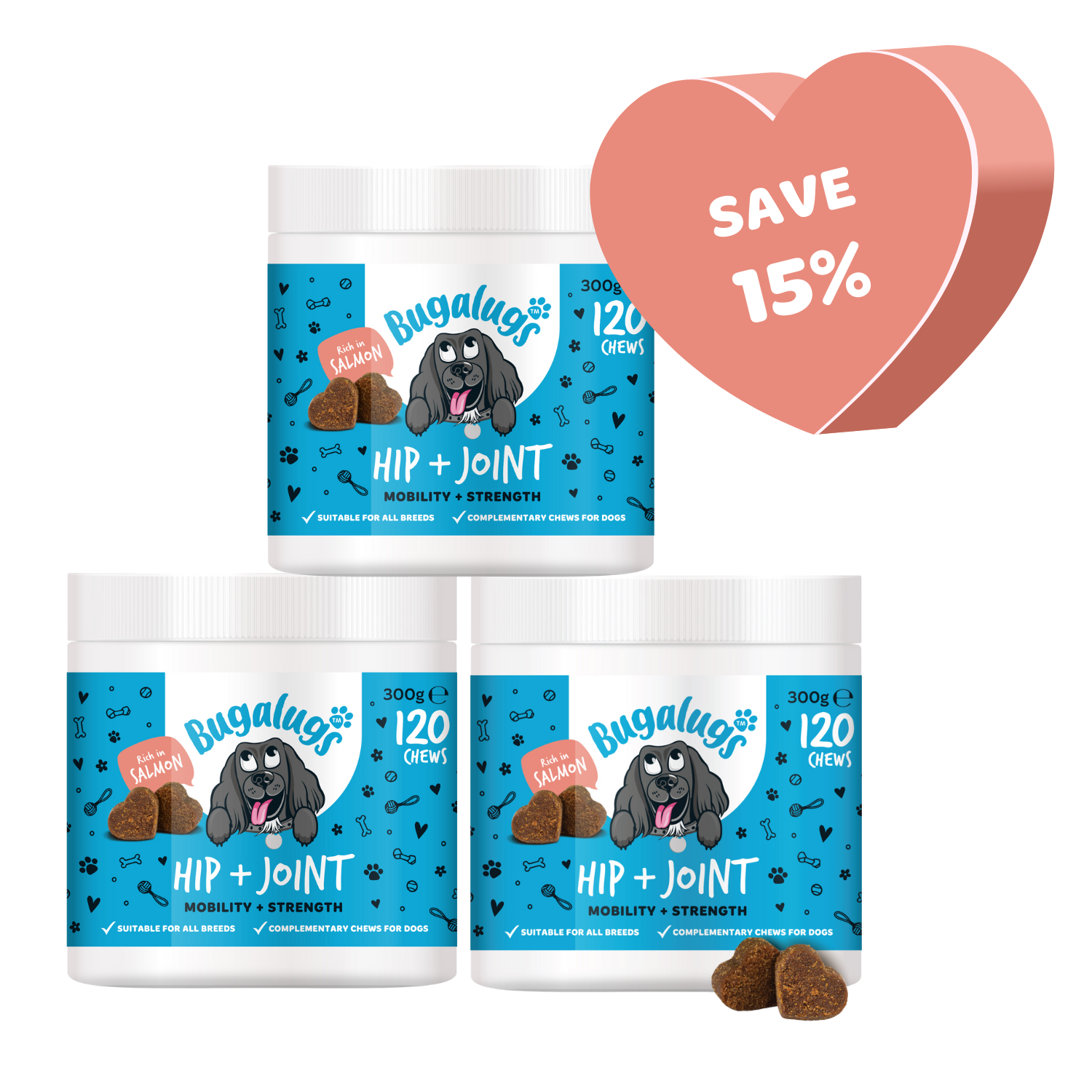 Hip & Joint Care Supplement Chews for Dogs 3-Pack