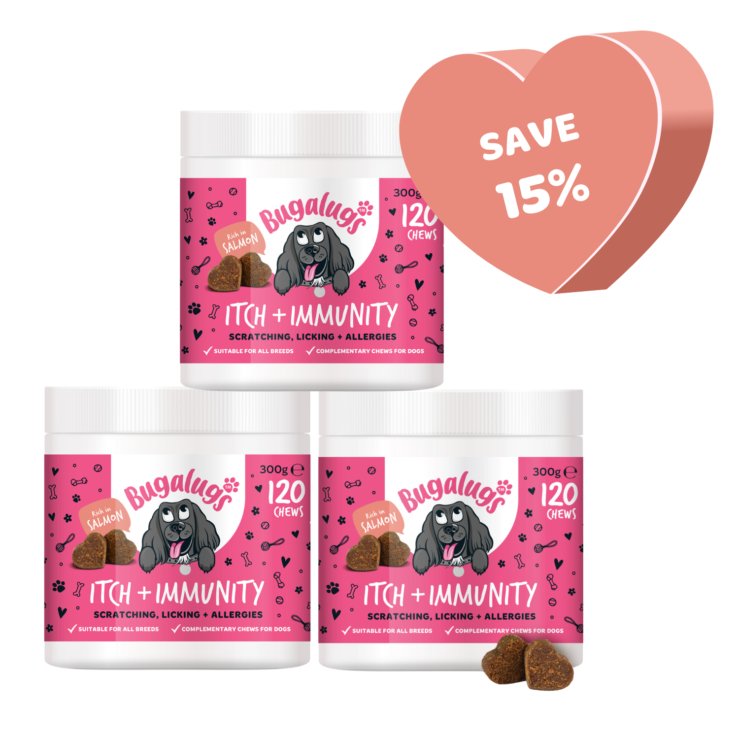 Itch & Immunity Supplement Chews for Dogs 3-Pack