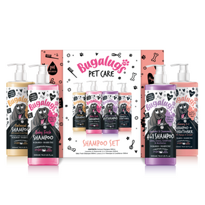 Bugalugs Shampoo Set Giftset for Dogs - Bottles outside the box