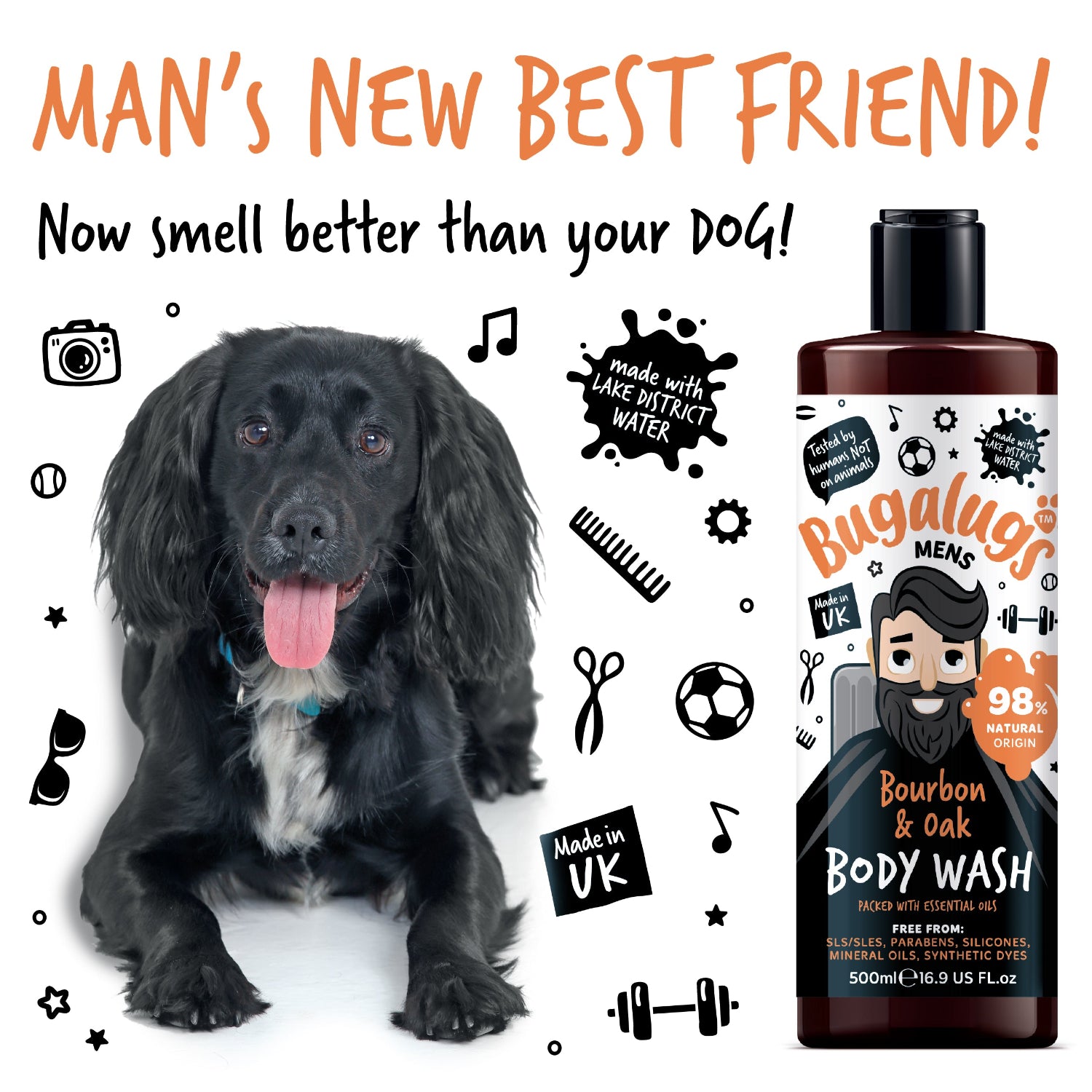 Bugalugs Men's Bourbon & Oak Body Wash