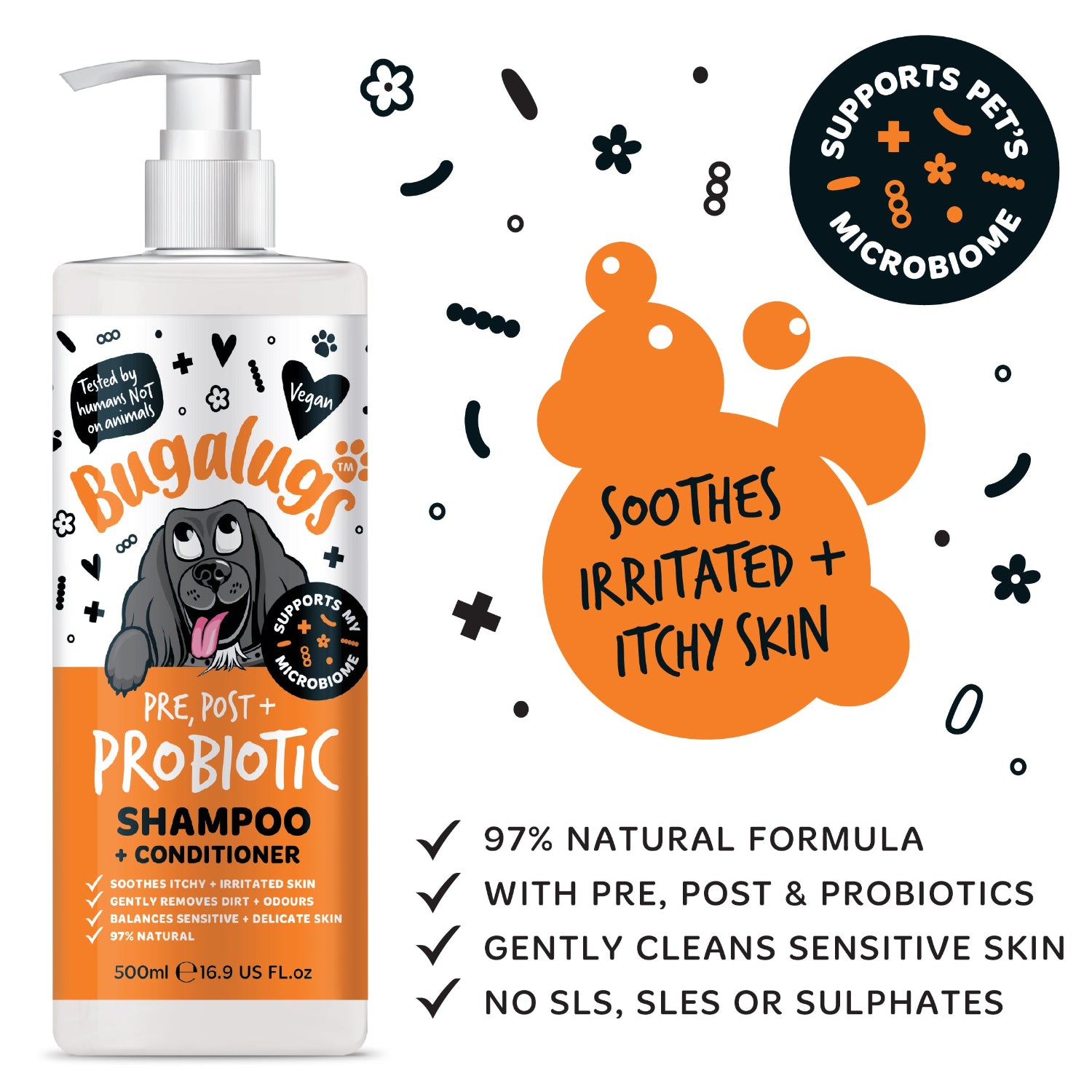 Pre, Post + Probiotic Shampoo + Conditioner for Dogs