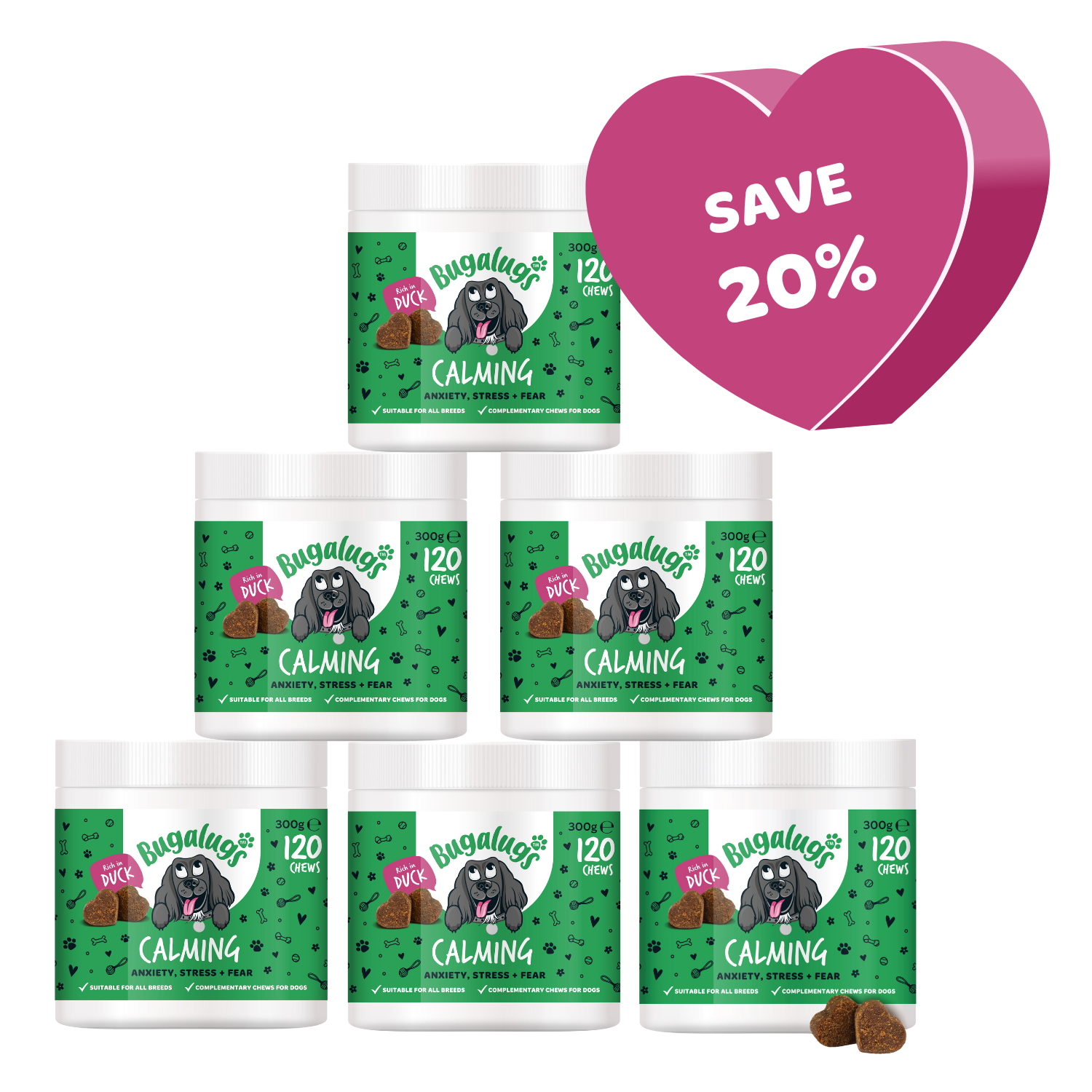 Calming Supplement Chews for Dogs 6-Pack