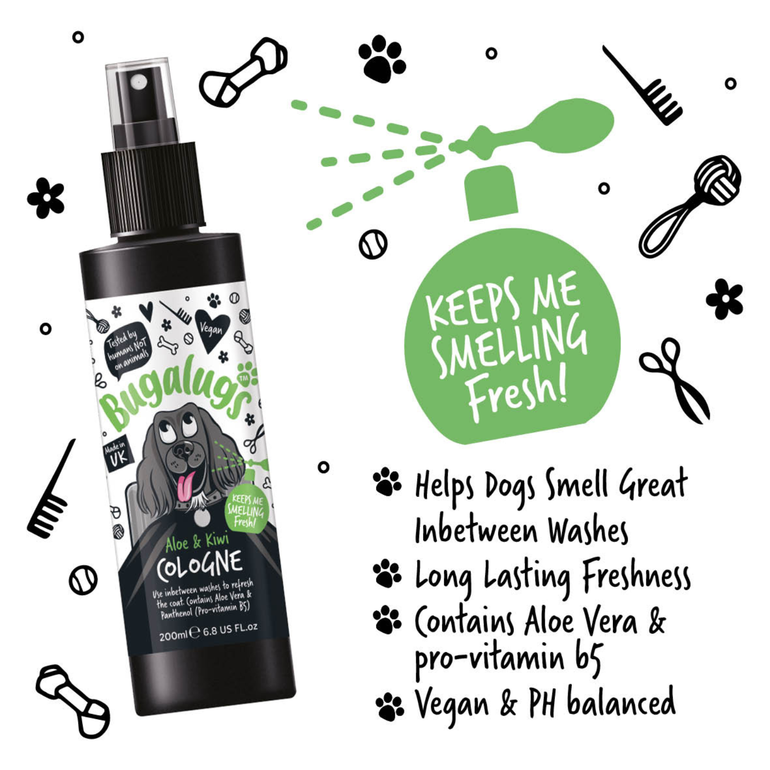 Bugalugs Aloe and Kiwi Cologne for Dogs - Key benefits