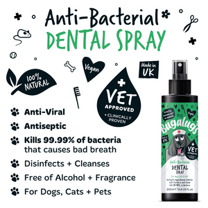 Bugalugs Anti-bacterial Dental Spray for Dogs, Cats and Pets - Key benefits