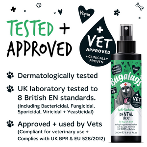 Bugalugs Anti-bacterial Dental Spray for Dogs, Cats and Pets - Tested and approved