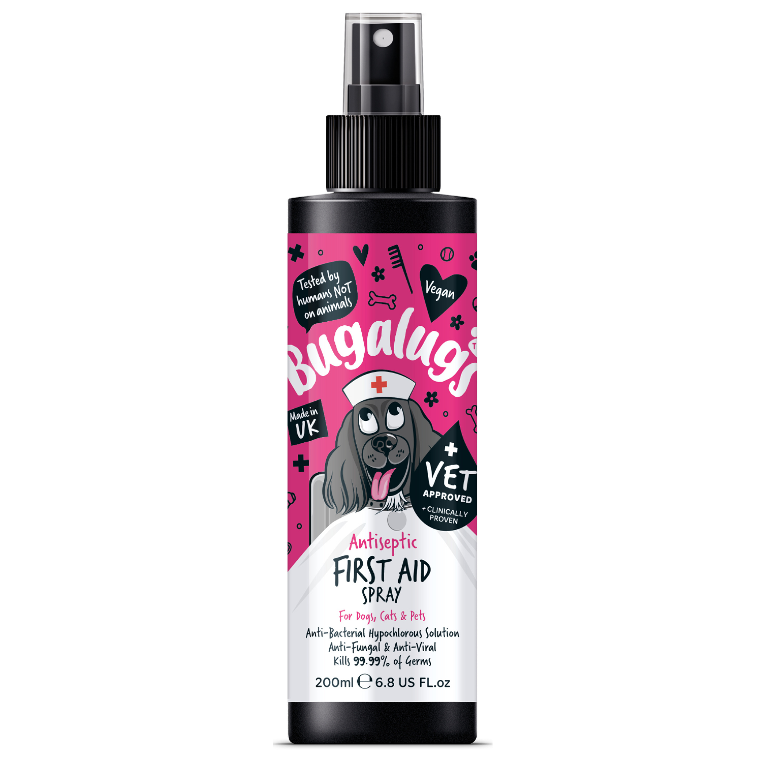 Bugalugs Antiseptic First Aid Spray for Dogs, Cats and Pets