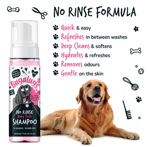 Bugalugs No Rinse Baby Fresh Shampoo for Dogs - No rinse formula - No water needed