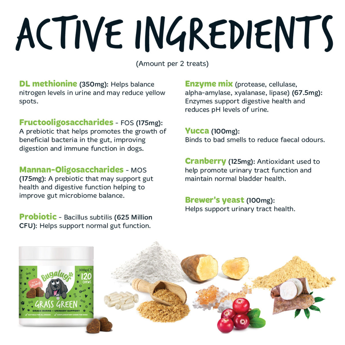 Grass Green Grass Burn Supplement Chews for Dogs | Bugalugs Pet Care