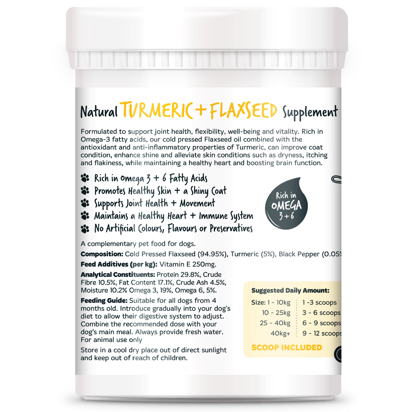 Turmeric + Flaxseed Supplement for Dogs (200g)