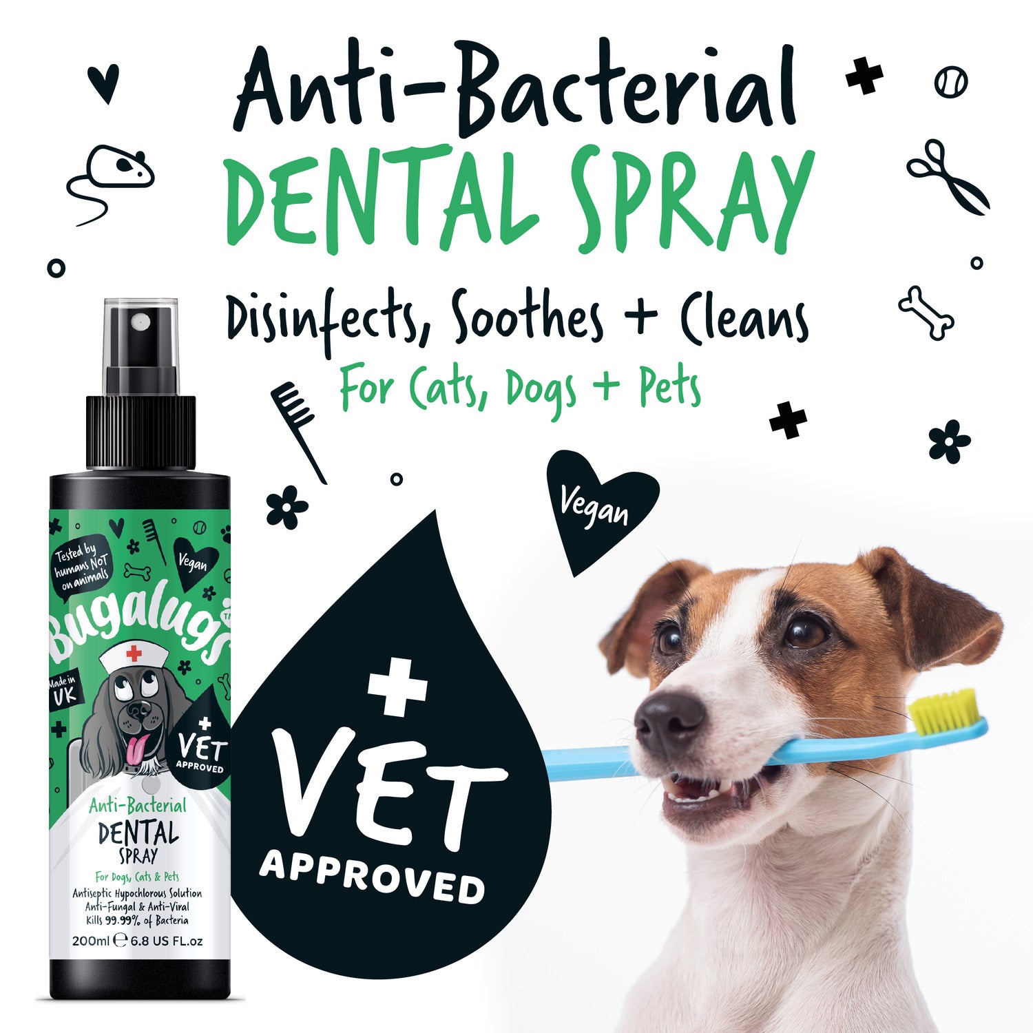 Bugalugs Anti-bacterial Dental Spray Soothes & Cleans