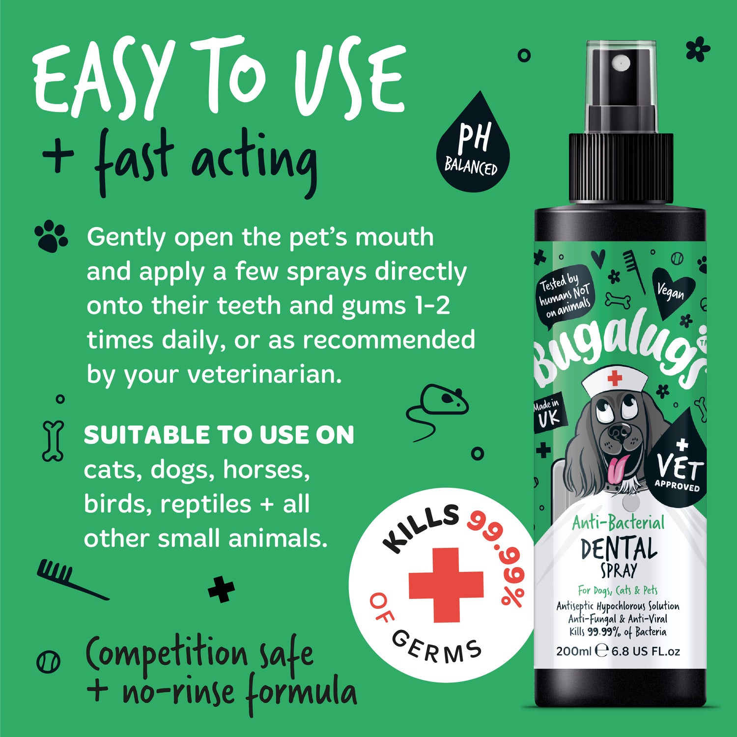 Anti Bacterial Dental Spray for Dogs Cats Pets