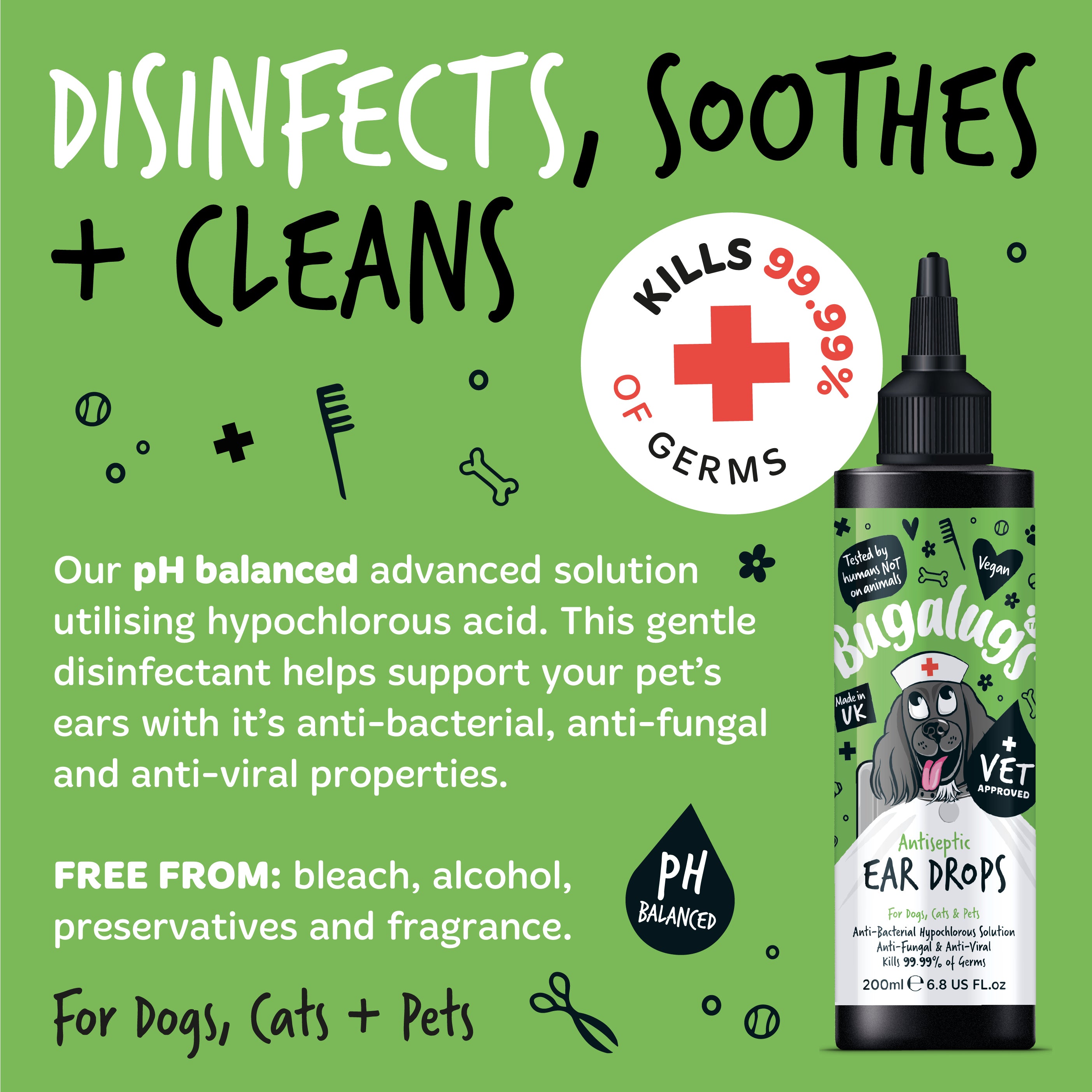 Bugalugs-Antiseptic-Ear-Cleaner-Disinfects-Soothes-Cleans-For-Dogs-Cats-Pets